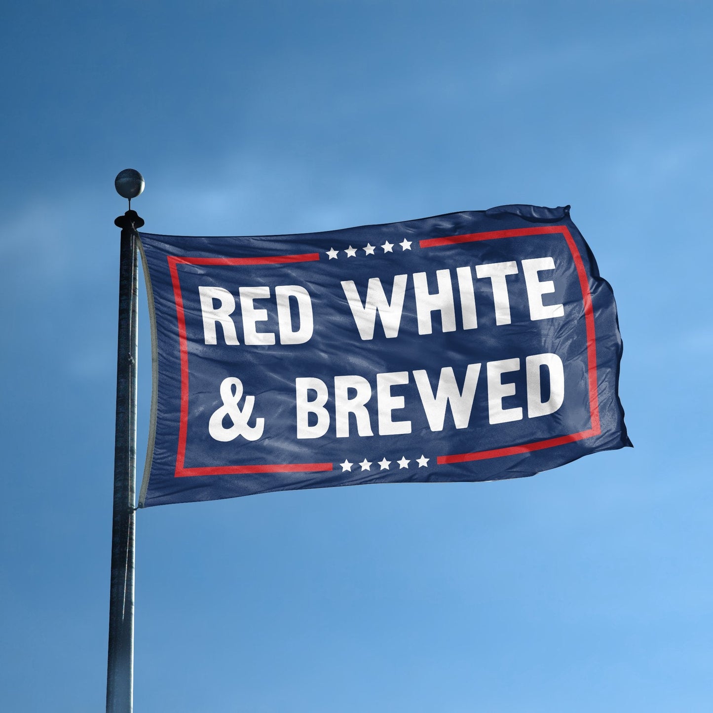 Red White And Brewed Political Flag