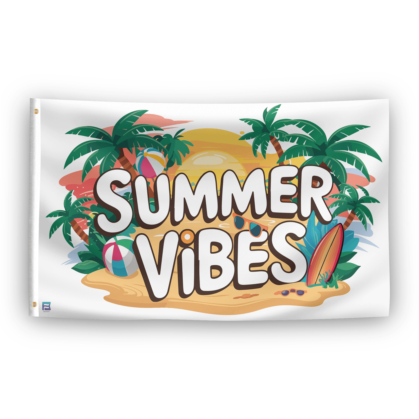 Summer Vibes Beach Flag