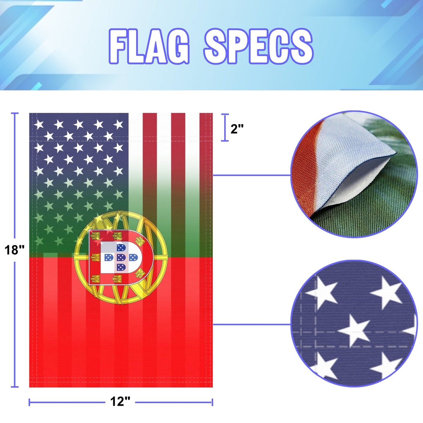 Portuguese American Garden Flag