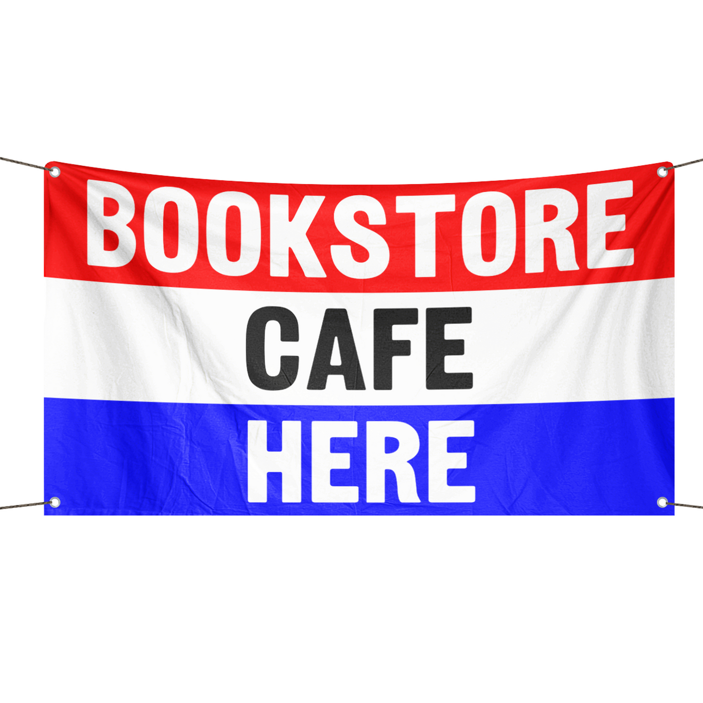 Bookstore Cafe Here Business Flag