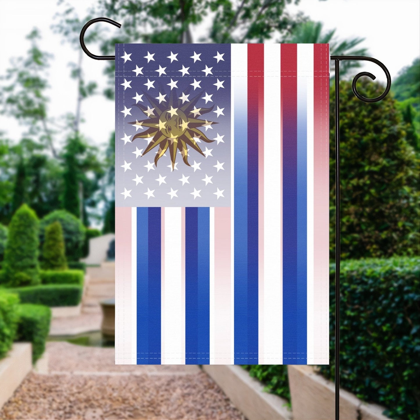 Uruguayan American Garden Flag