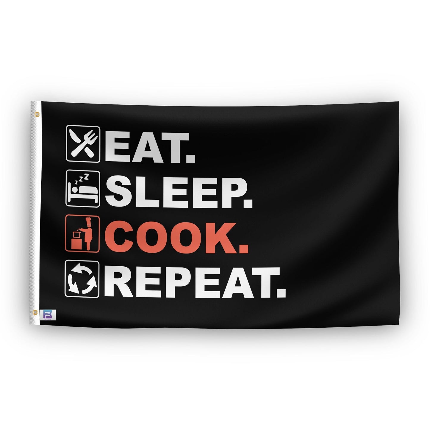 Eat Sleep Cook Repeat Flag