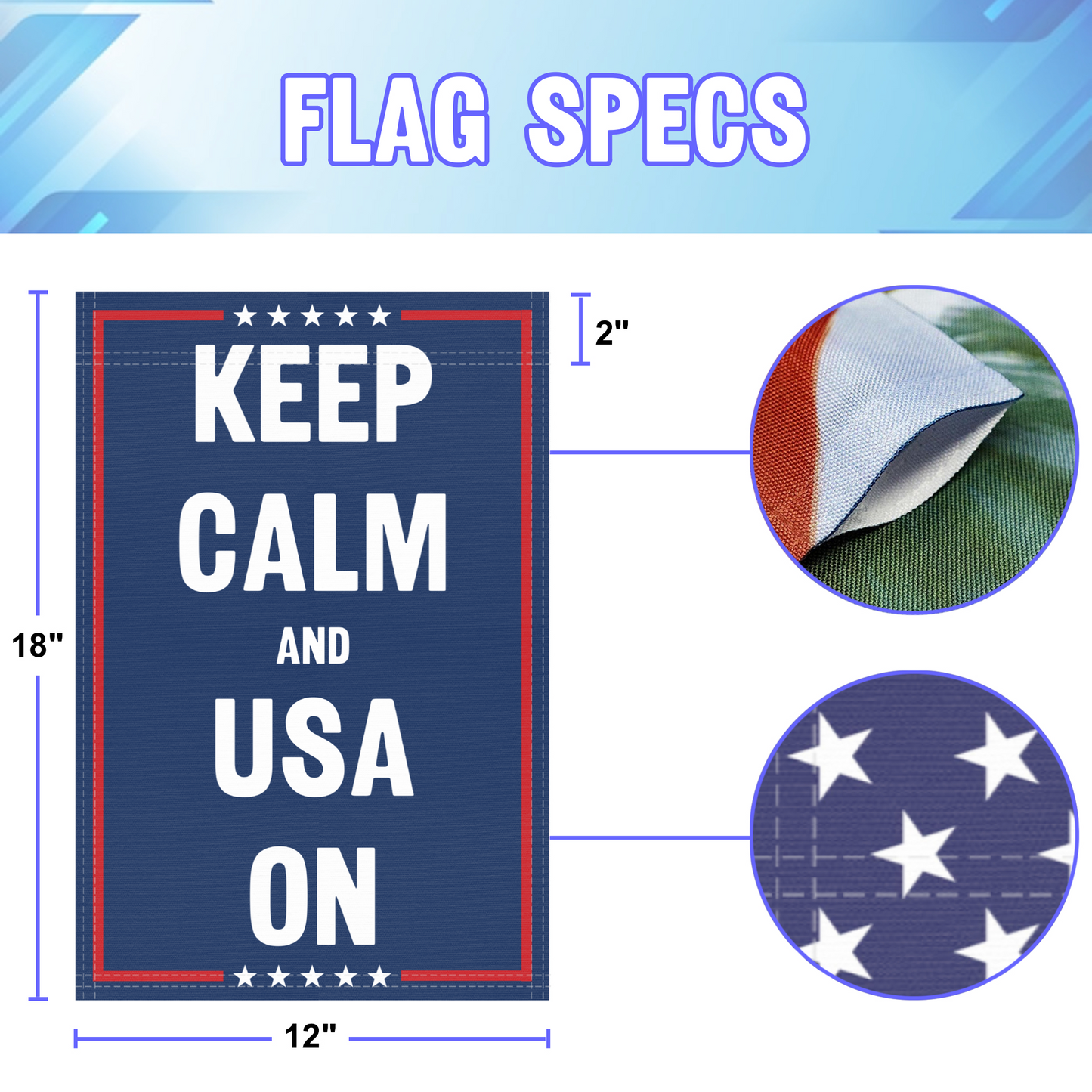 Keep Calm And Usa On Garden Flag