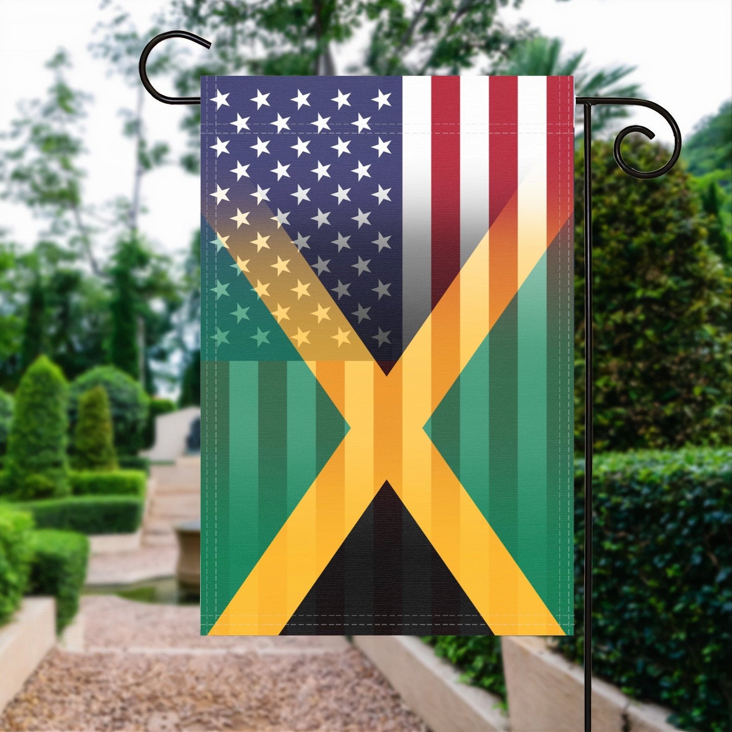 Jamaican American Garden Flag