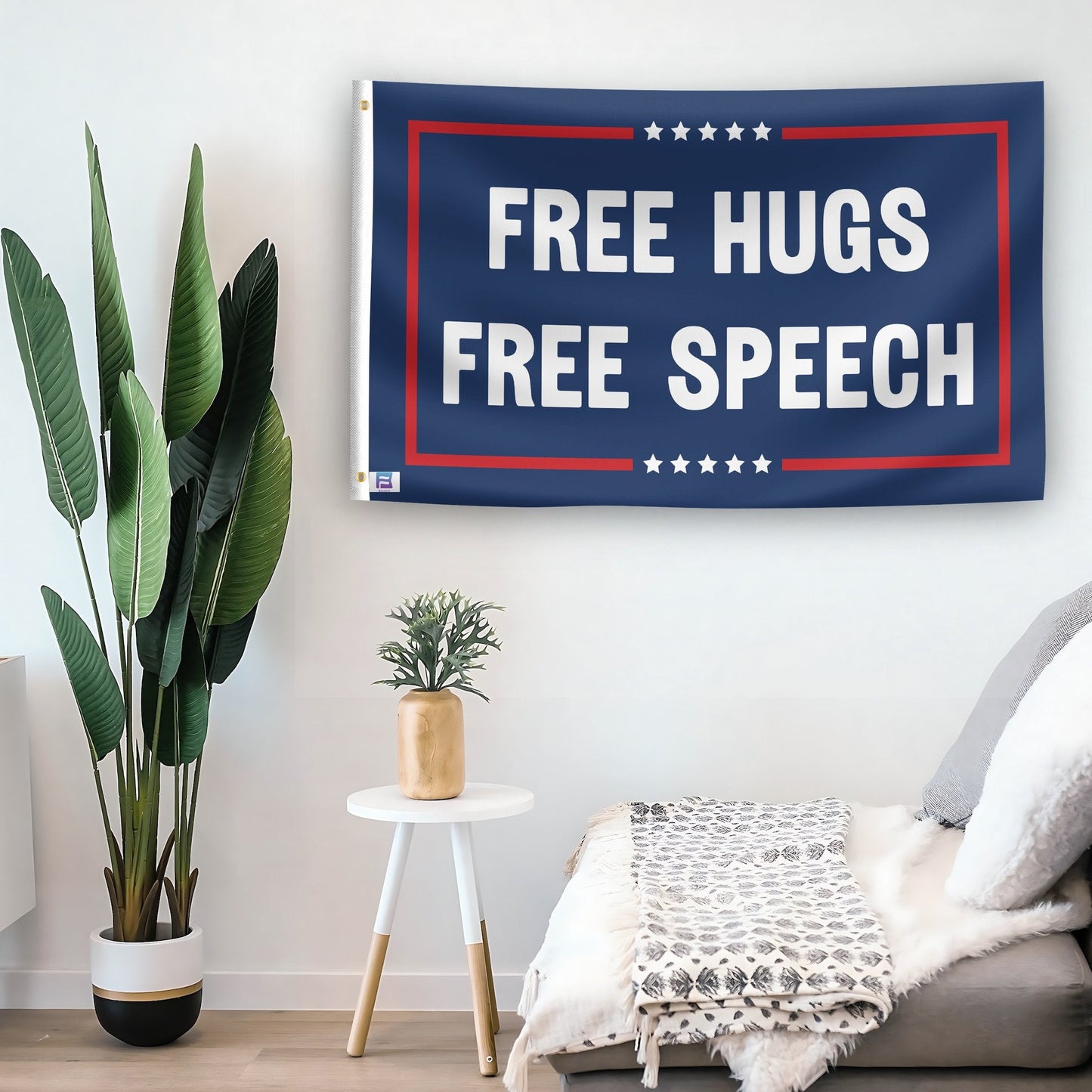 Free Hugs Free Speech Political Flag