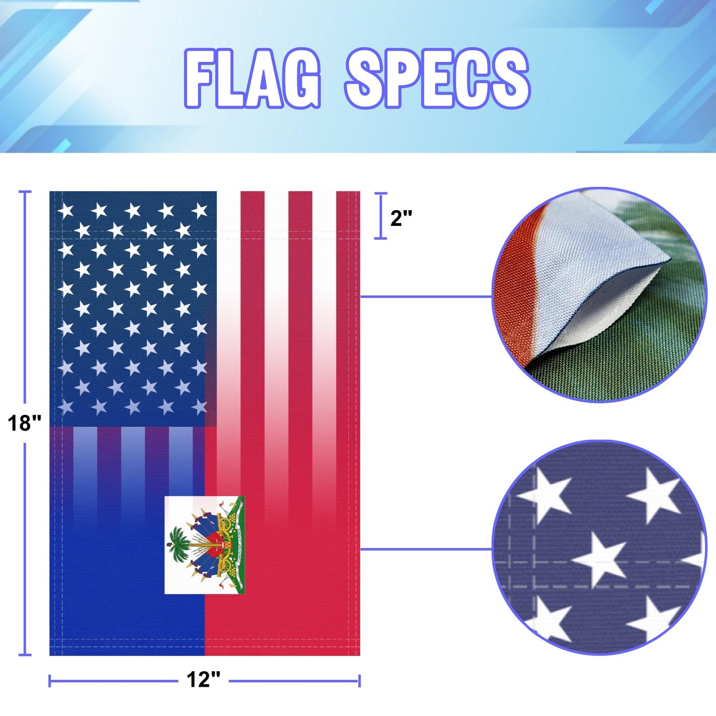 Haitian American Garden Flag