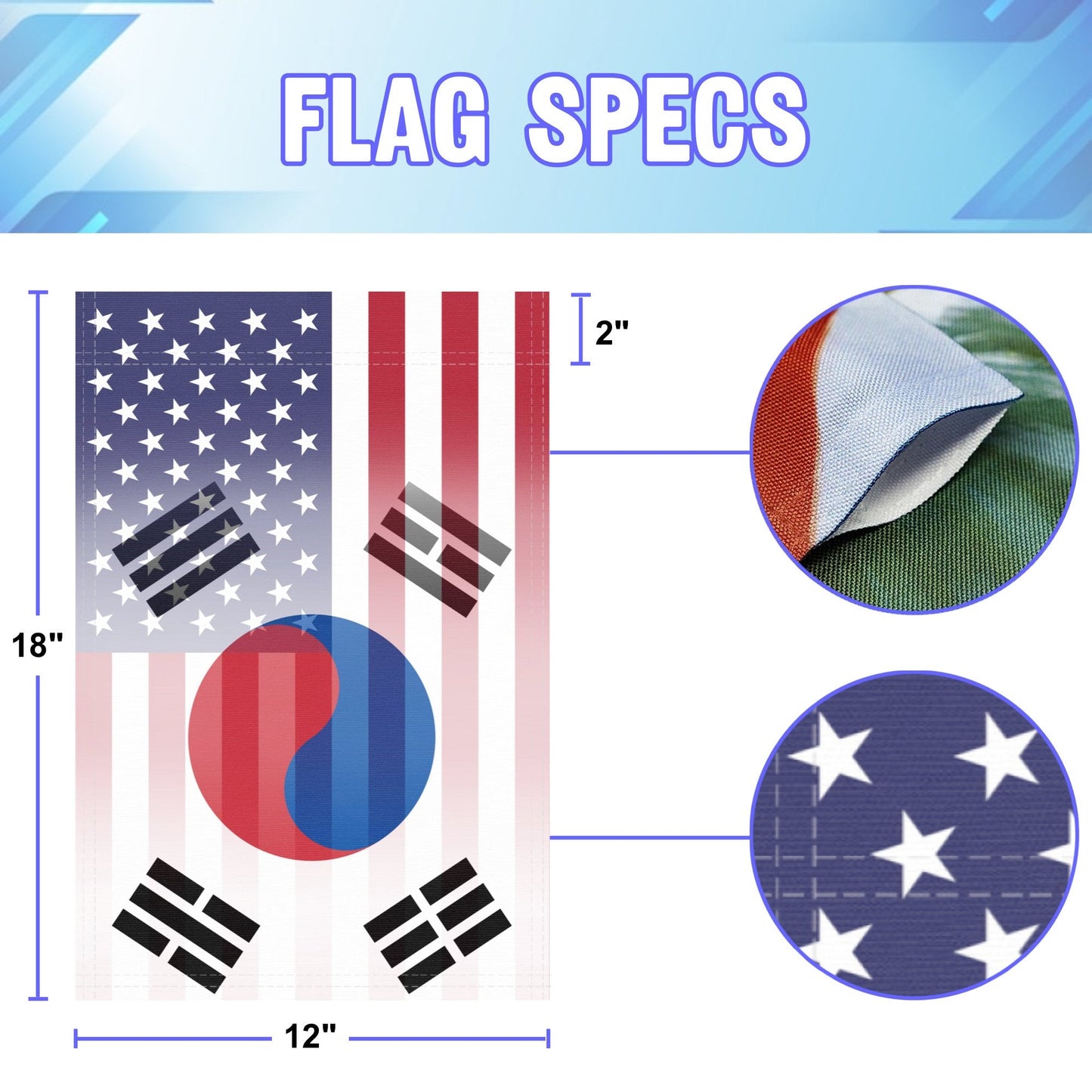 South Korean American Garden Flag