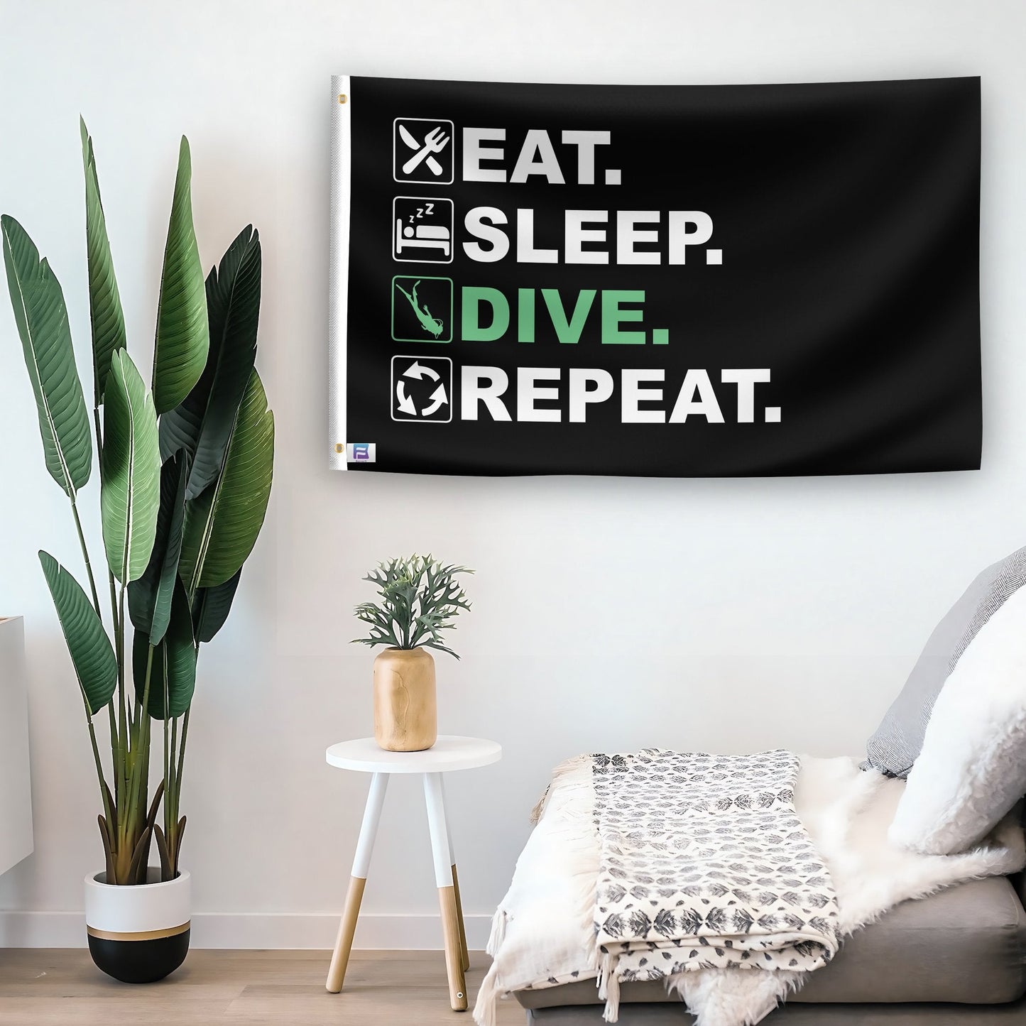 Eat Sleep Dive Repeat Flag