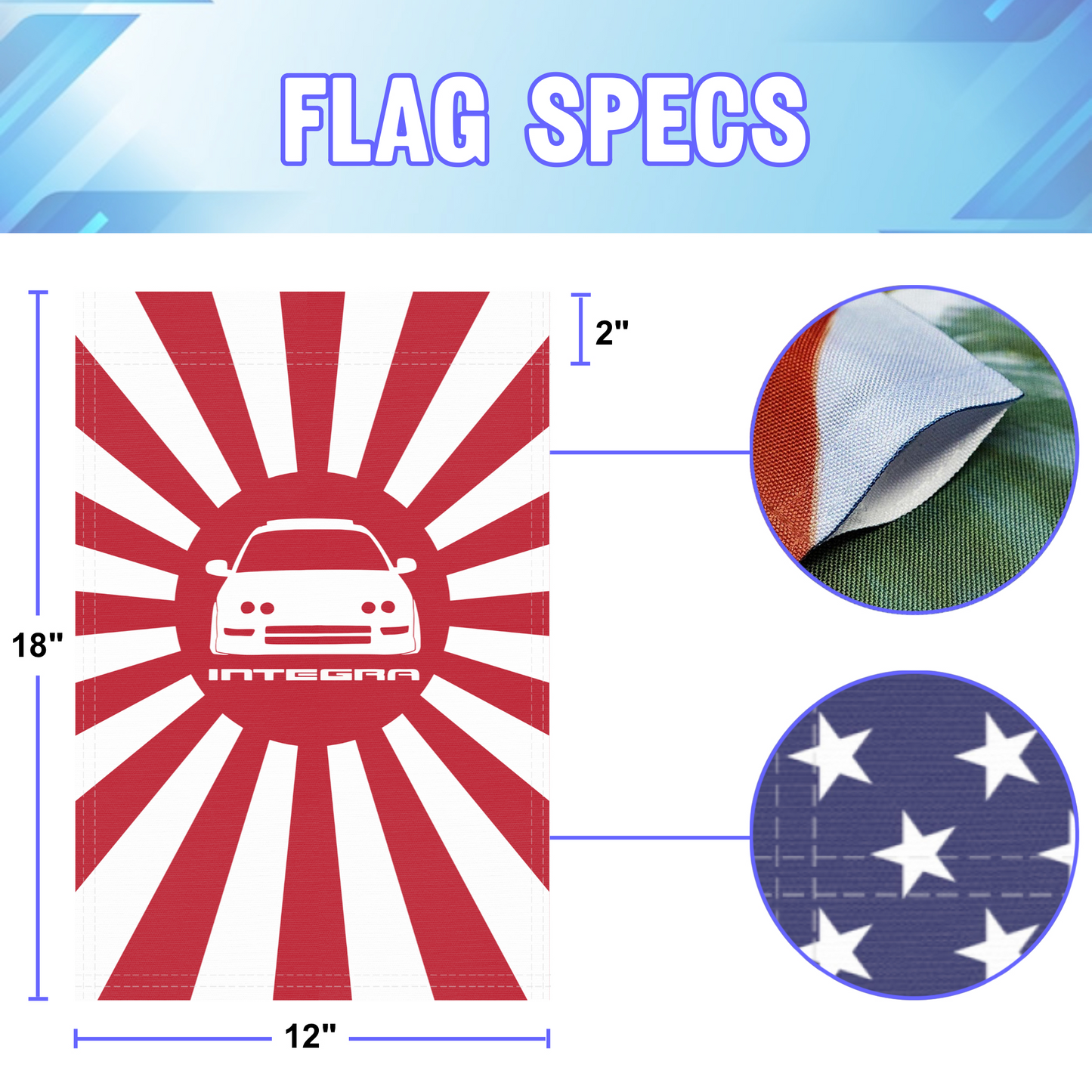 Japanese Rising Sun Integra Garden Flag