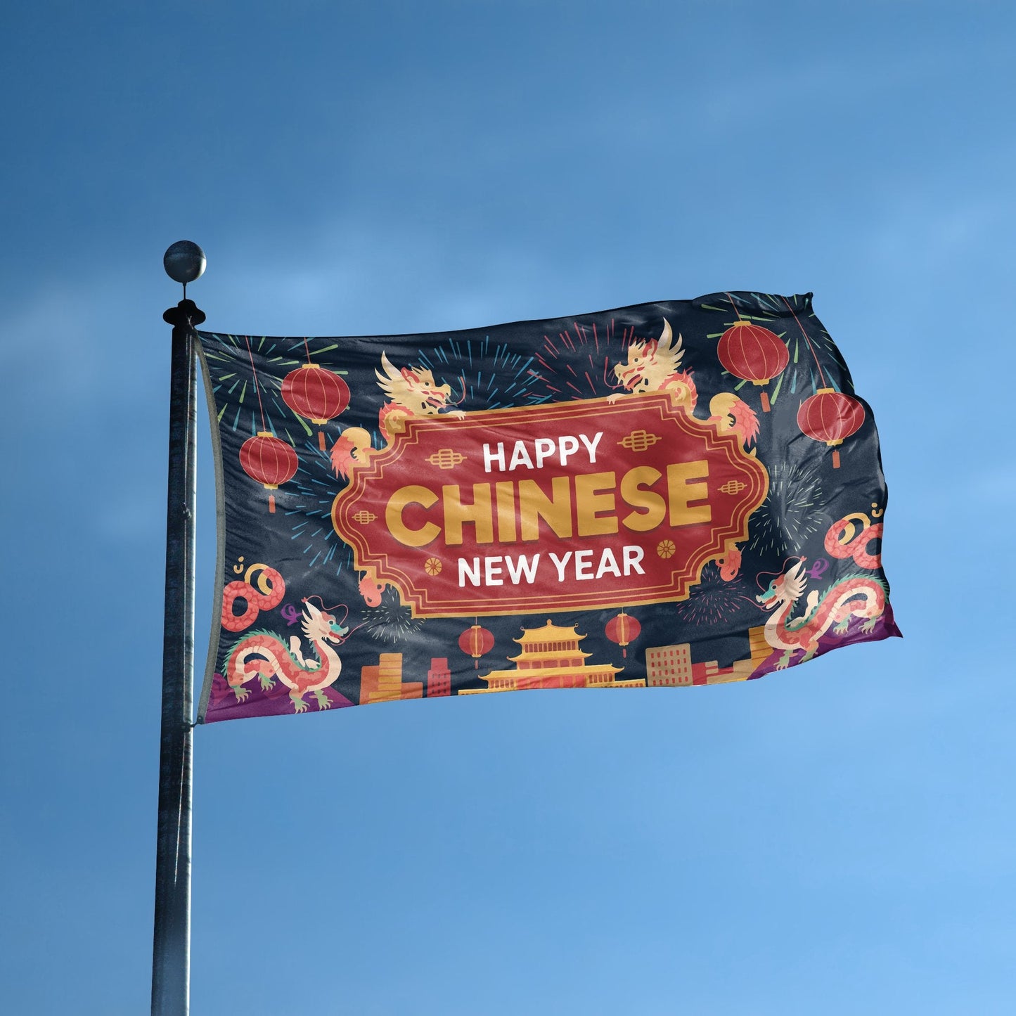 Happy Chinese New Year Flag