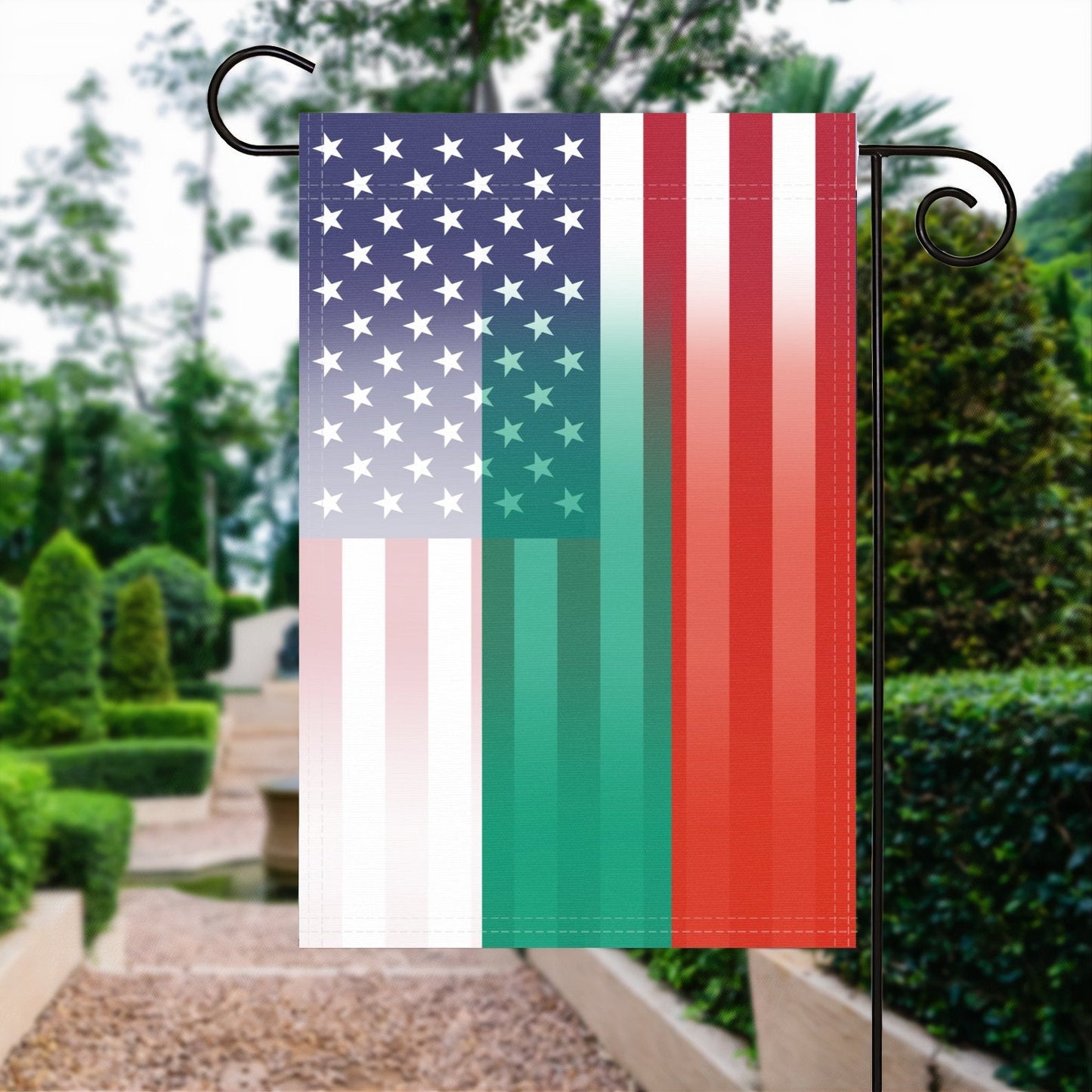Bulgarian American Garden Flag