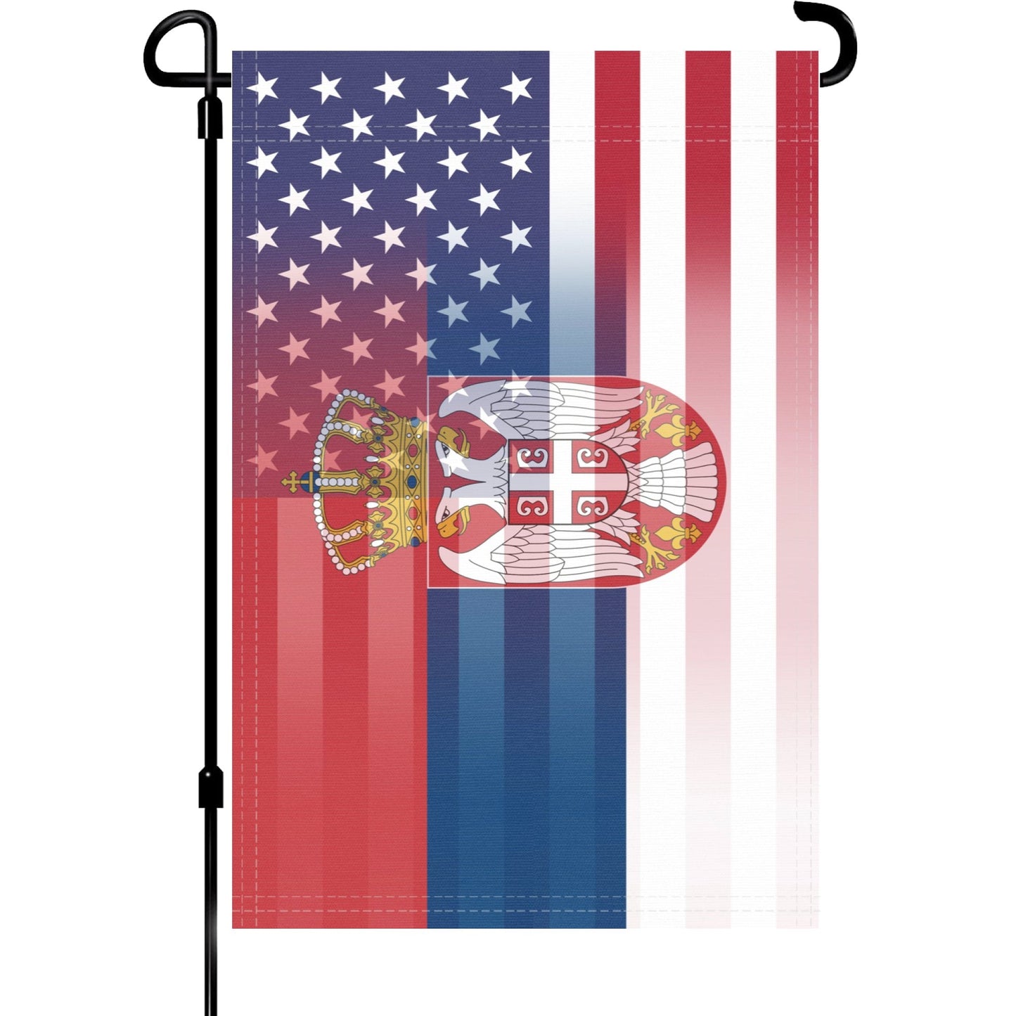 Serbian American Garden Flag