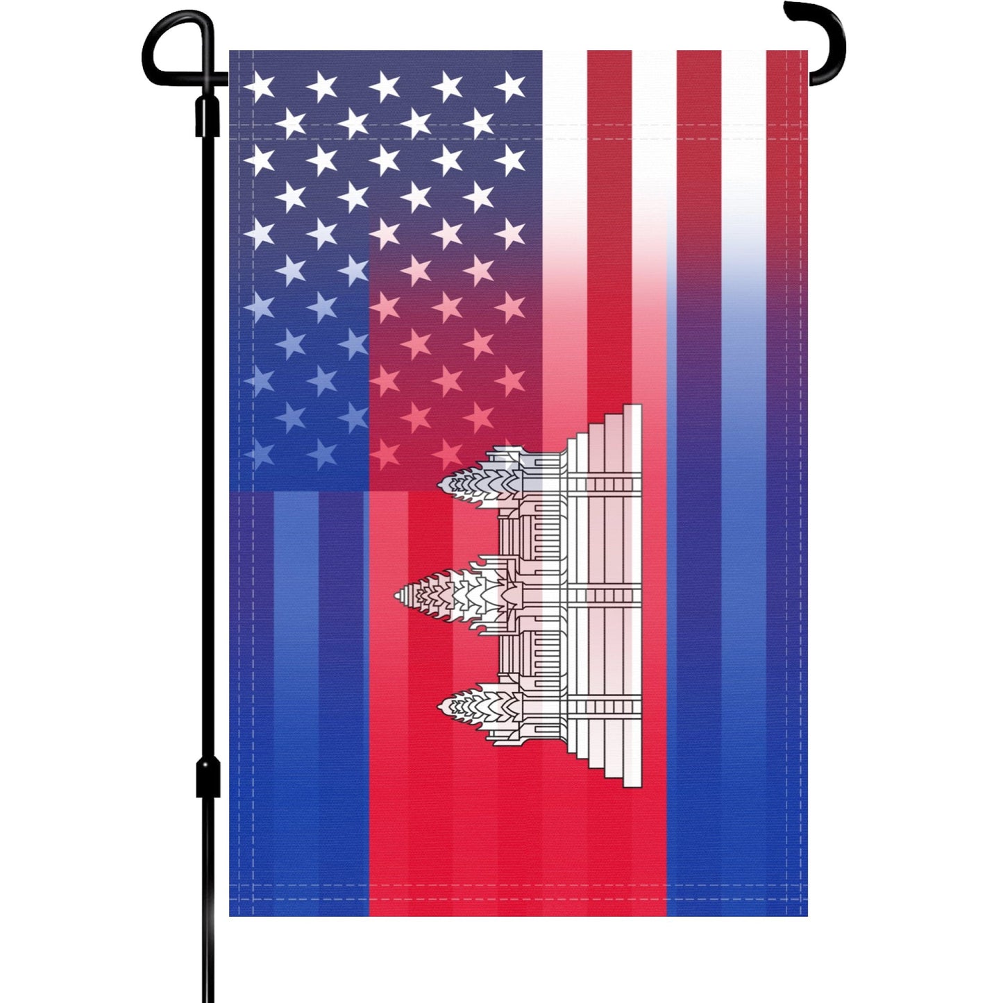 Cambodian American Garden Flag