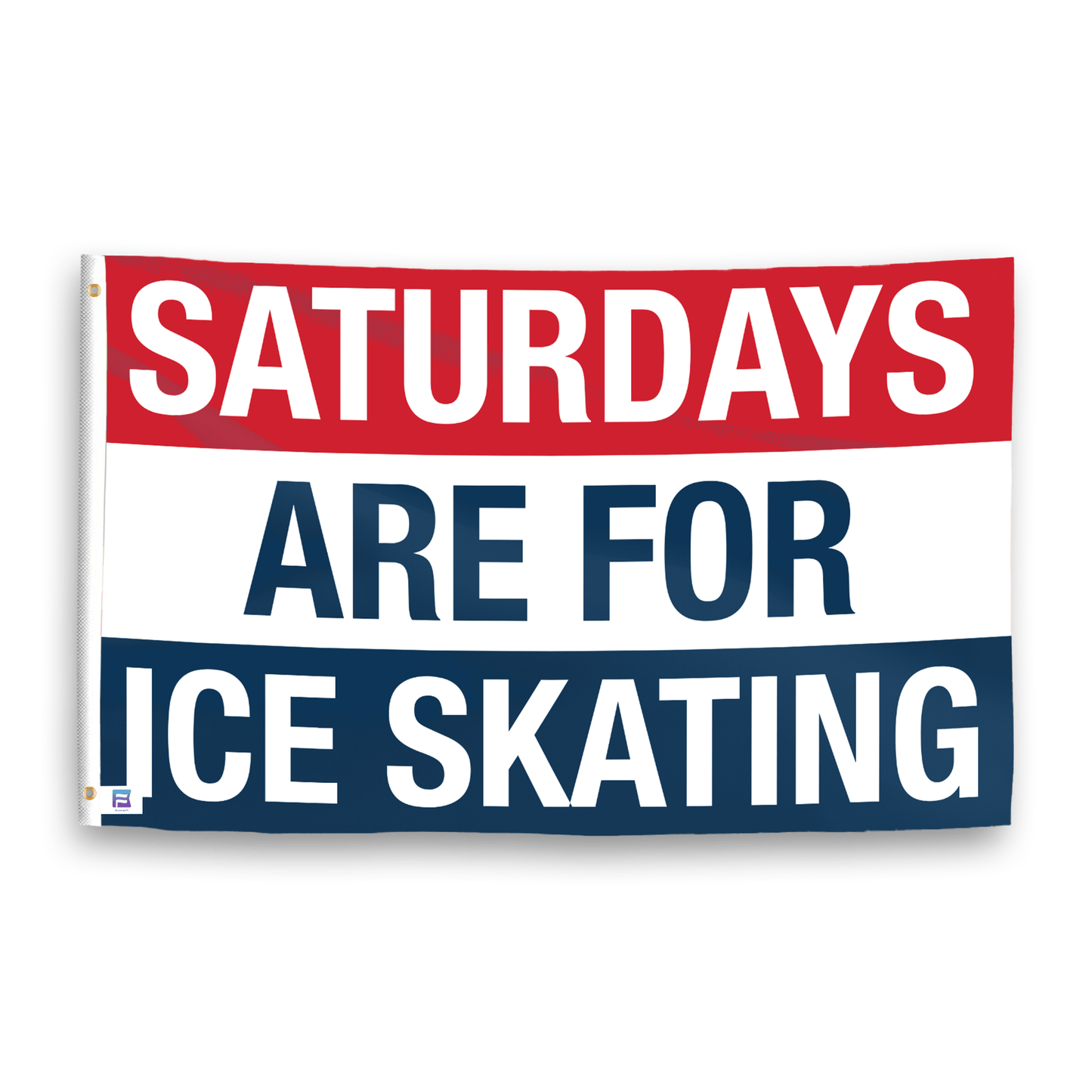 Saturdays Are for Ice Skating Flag