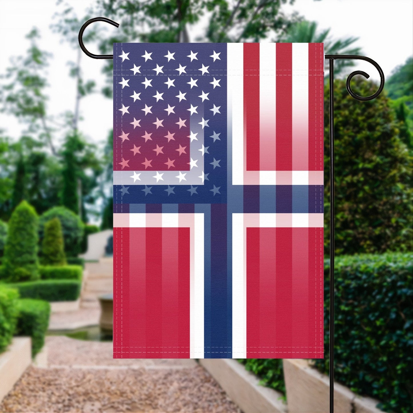 Norwegian American Garden Flag