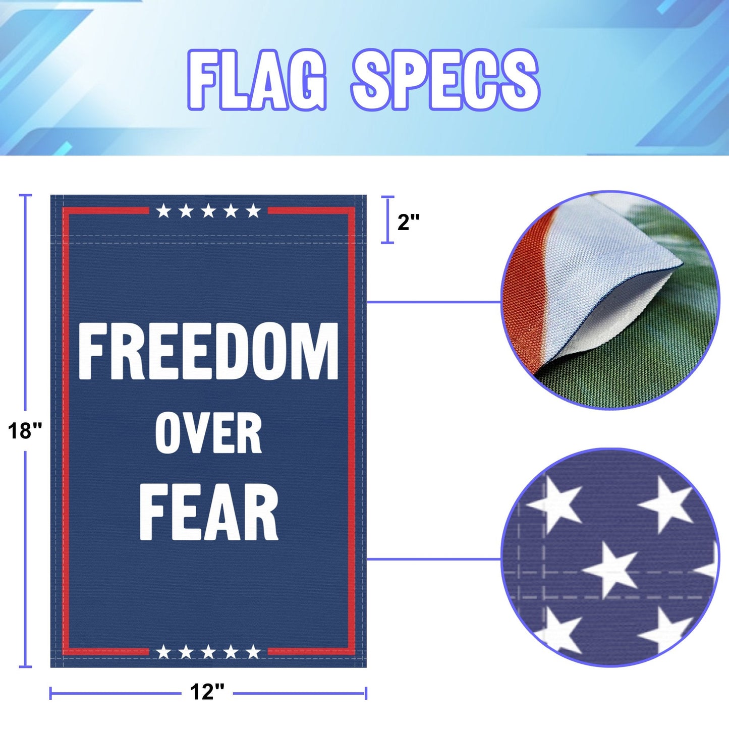 Freedom Over Fear Garden Flag