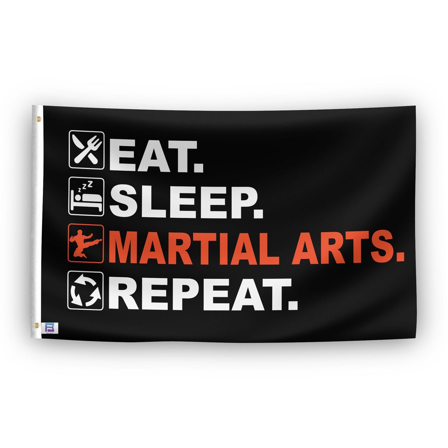 Eat Sleep Martial Arts Repeat Flag