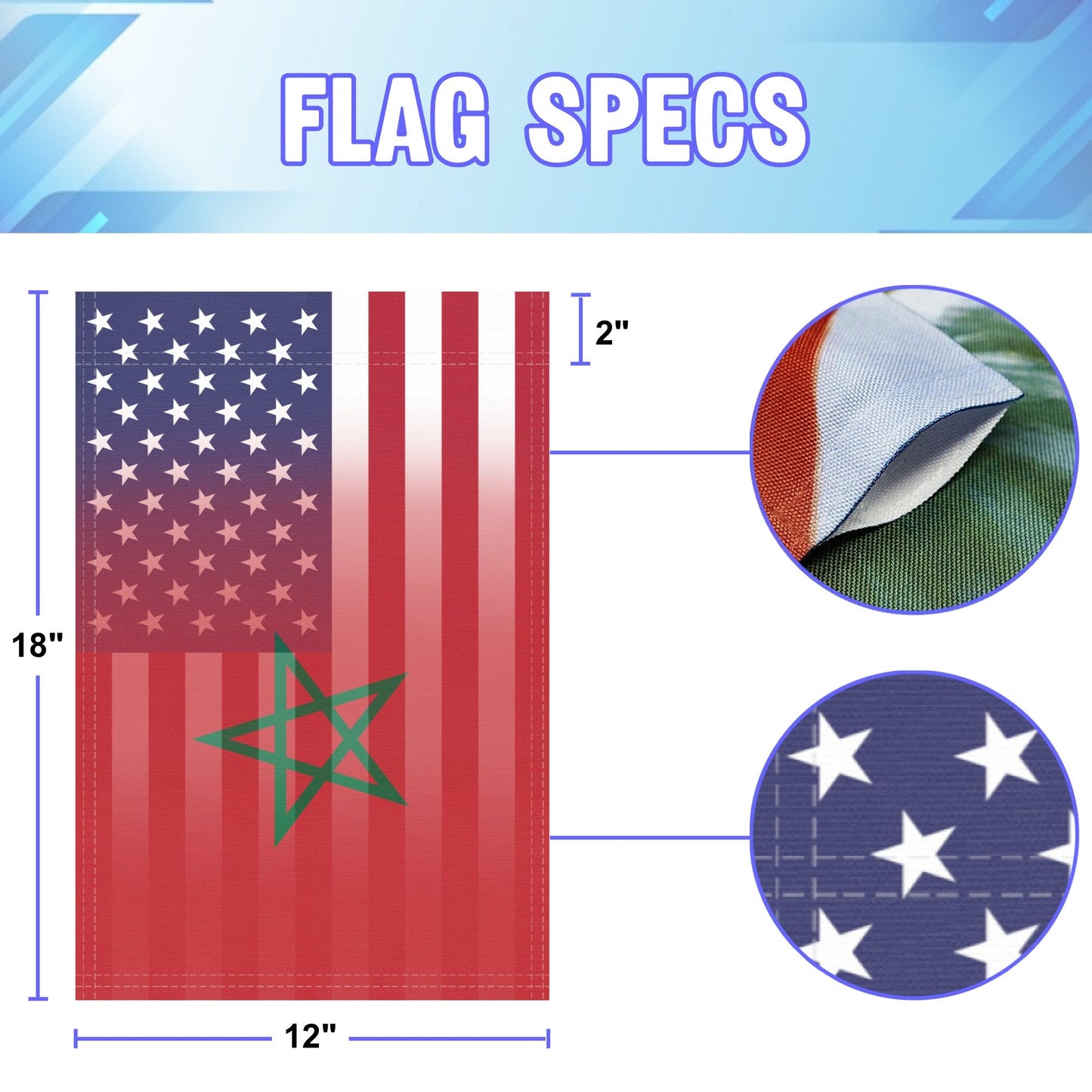 Moroccan American Garden Flag