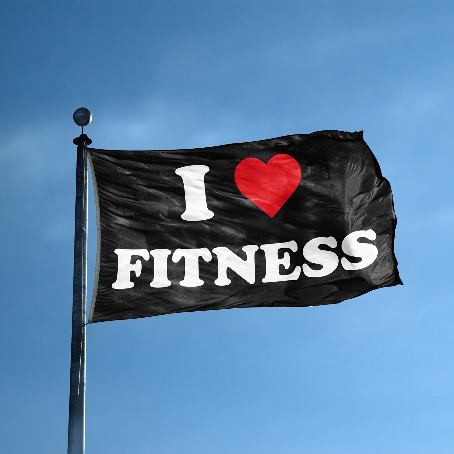 I Love Fitness Flag