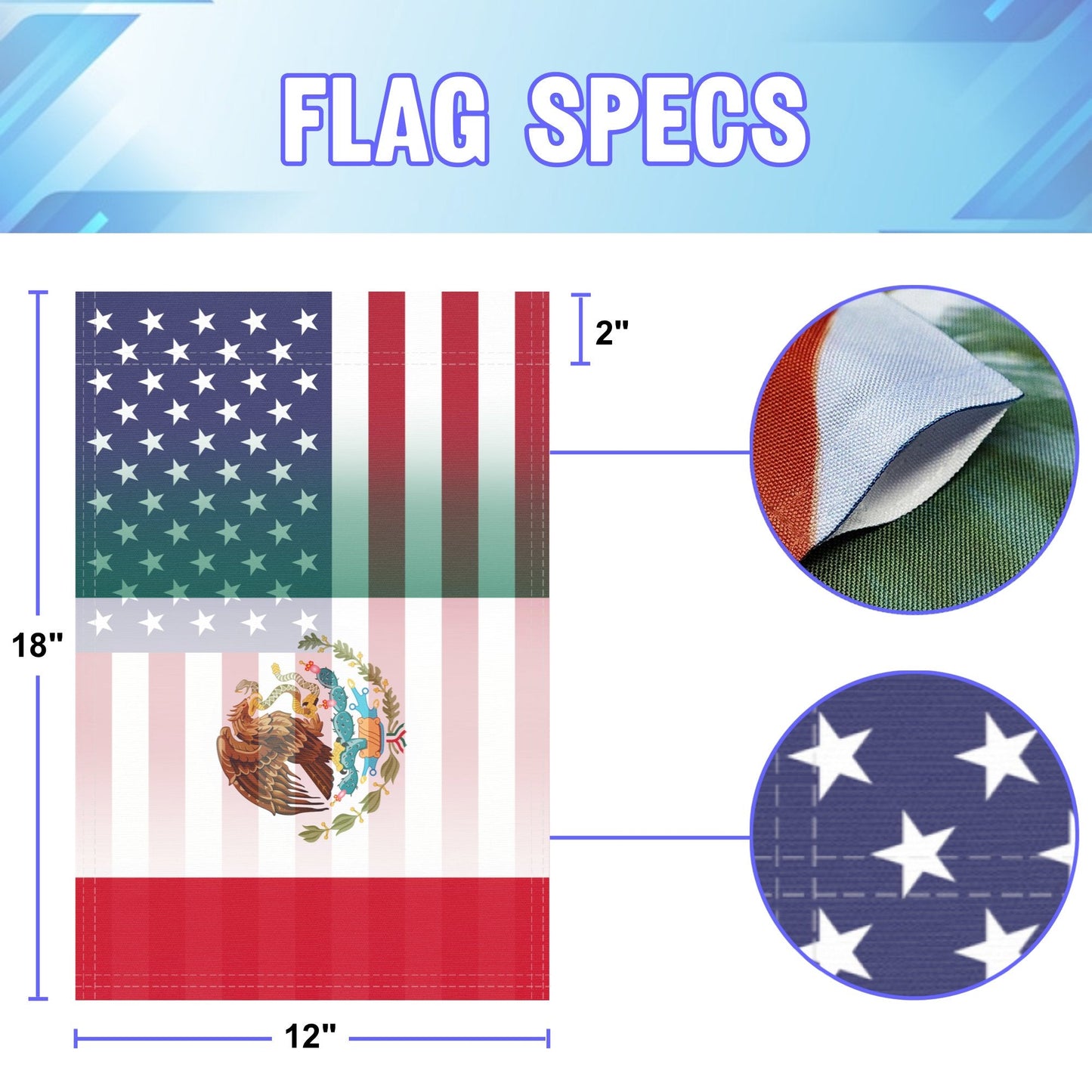 Mexican American Garden Flag