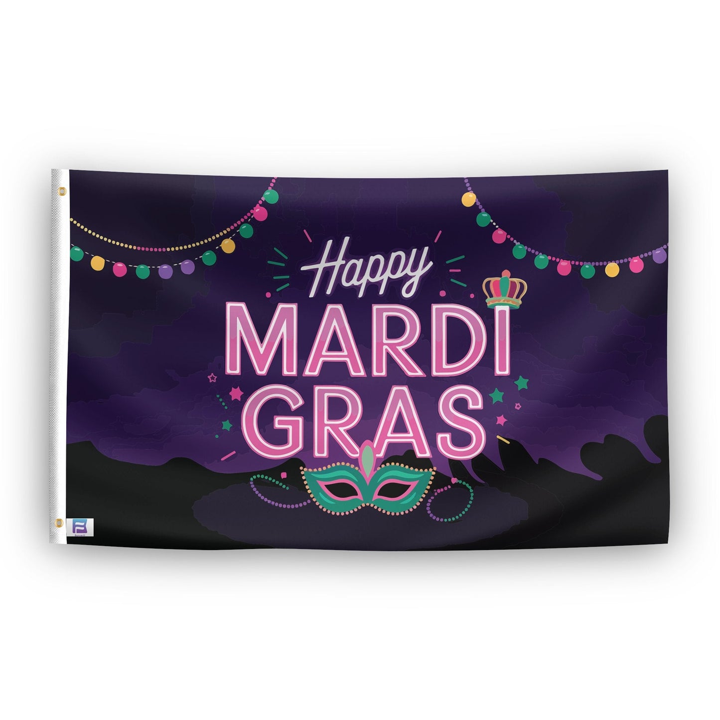 Happy Mardi Gras Flag