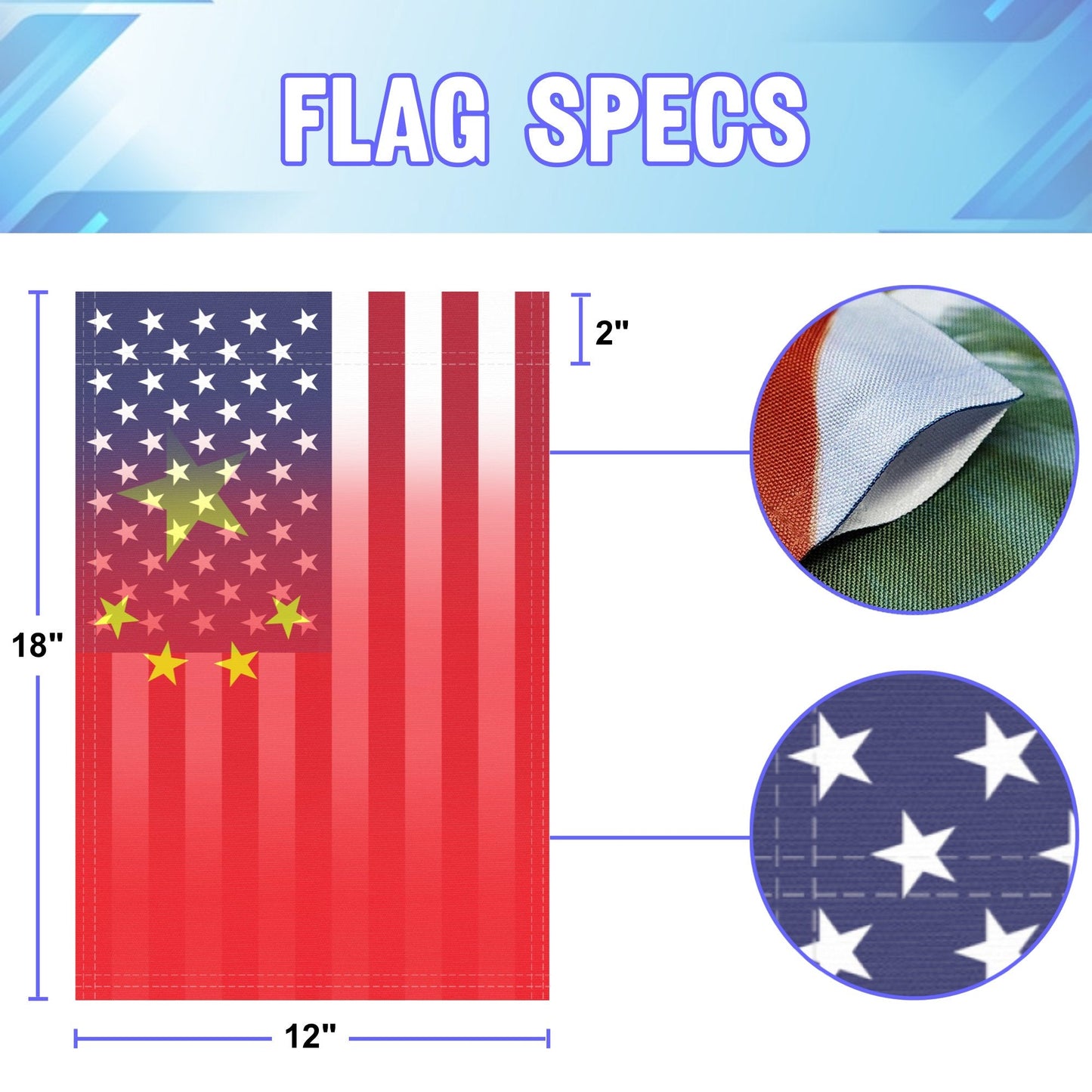 Chinese American Garden Flag