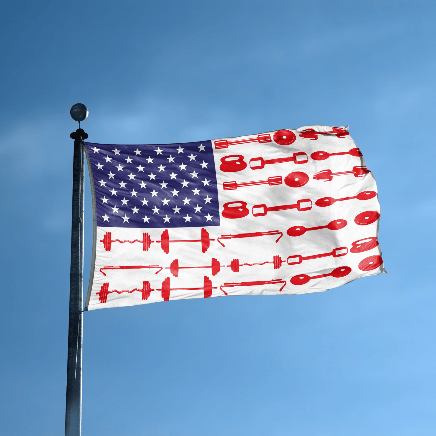 Weight Lifting Stripes American Flag