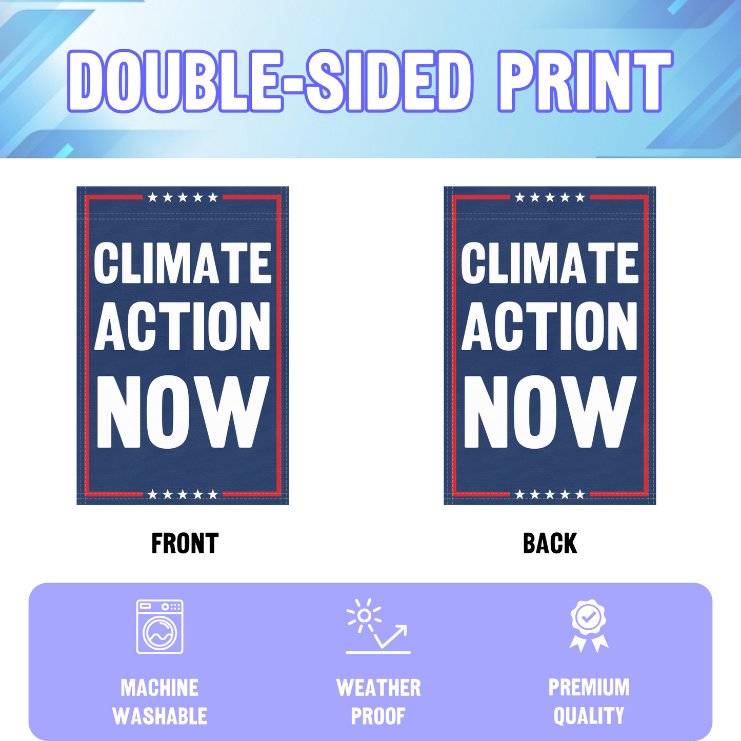Climate Action Now Garden Flag
