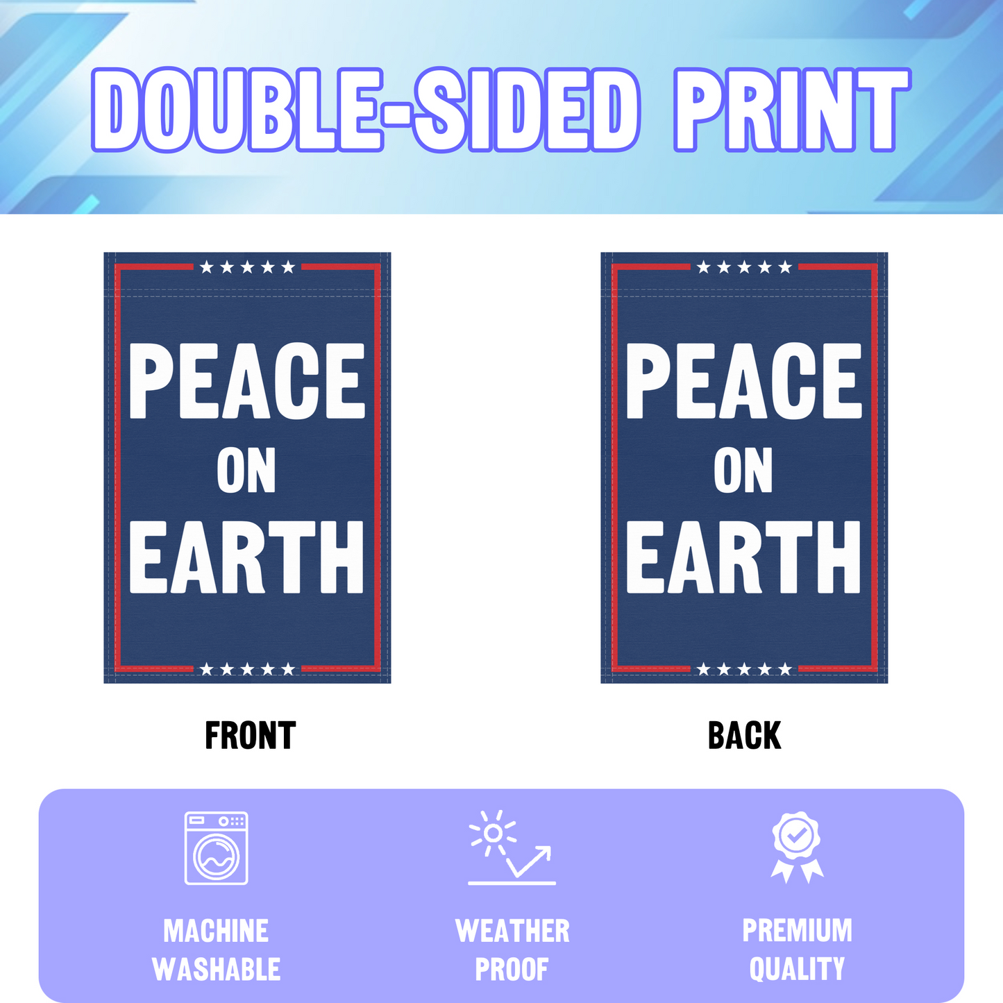 Peace On Earth Garden Flag