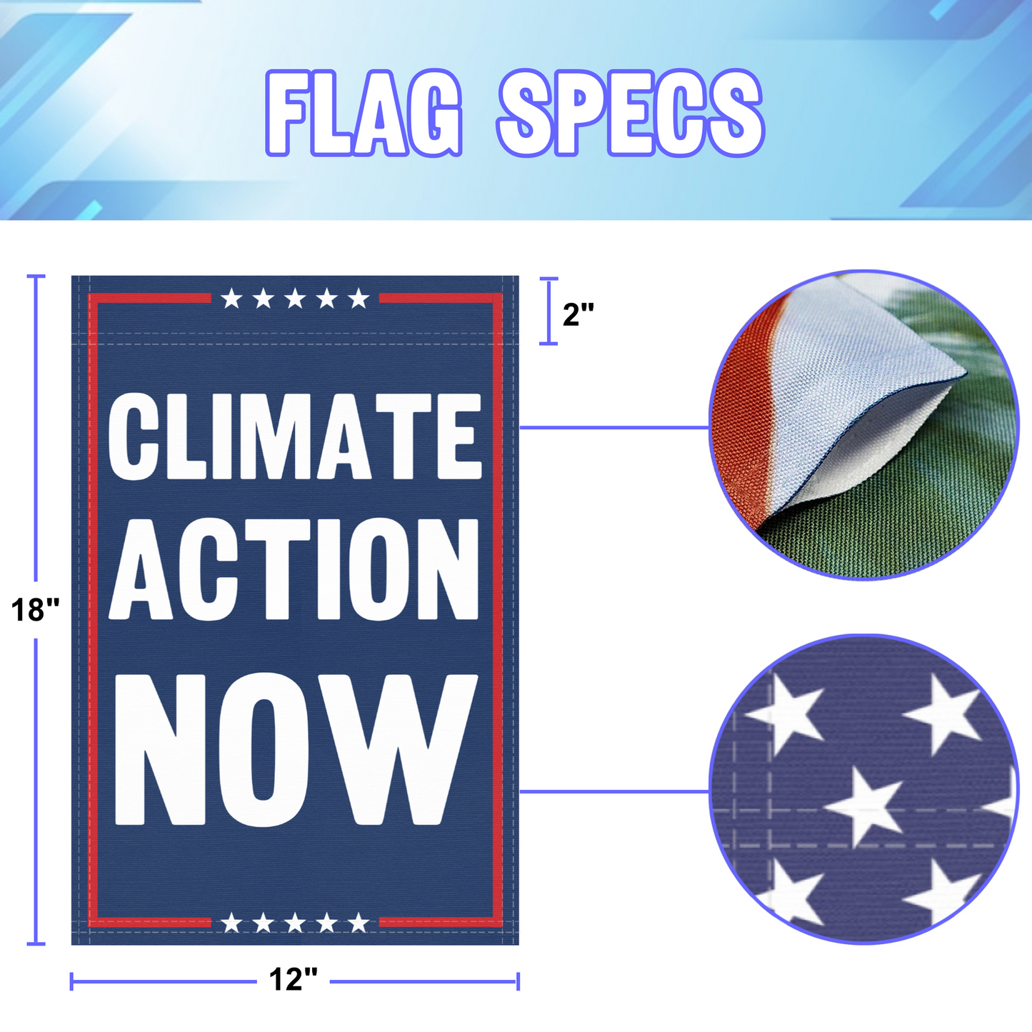 Climate Action Now Garden Flag
