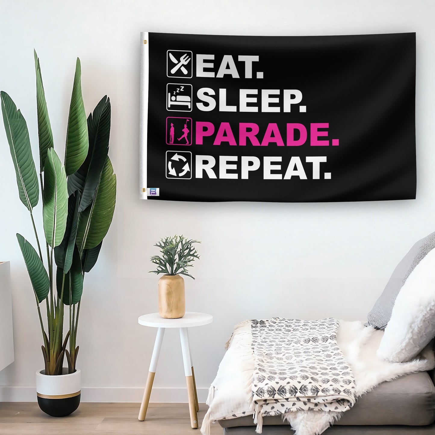 Eat Sleep Parade Repeat Flag