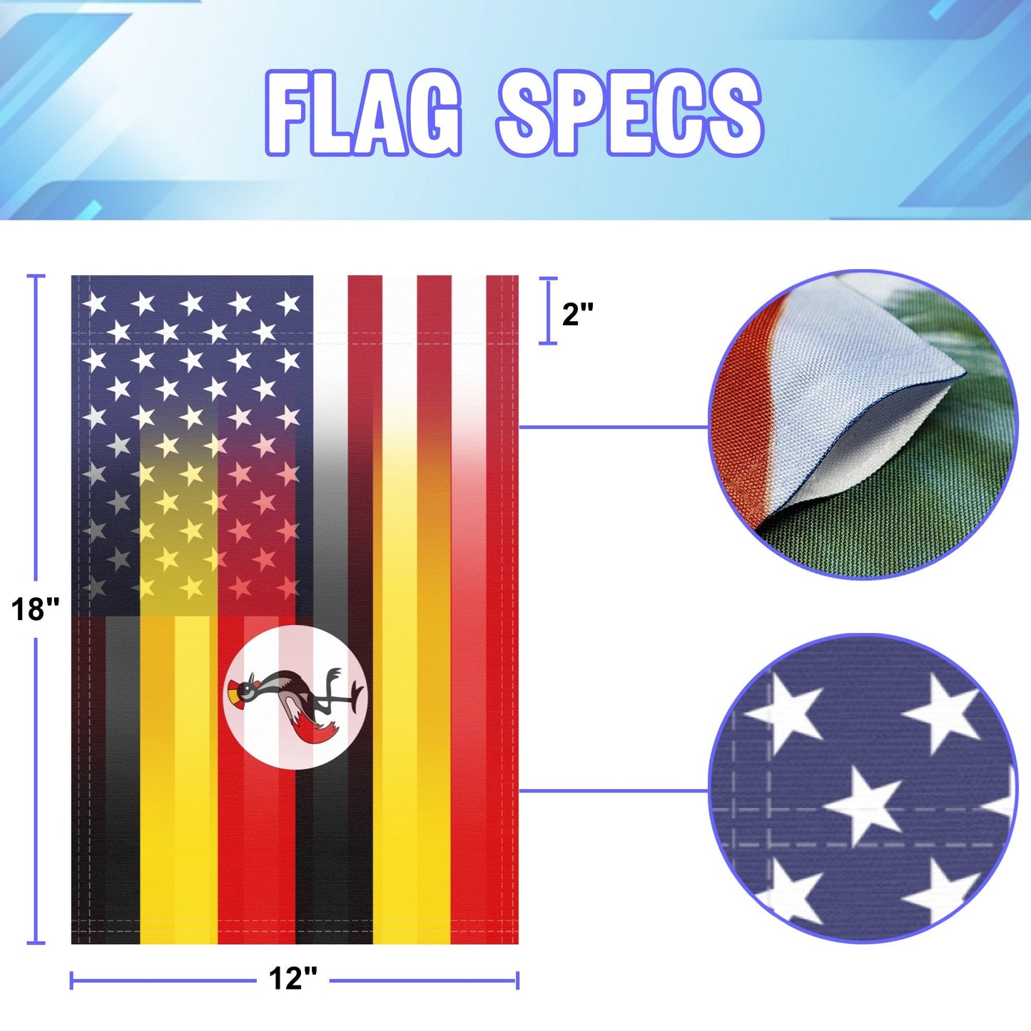 Ugandan American Garden Flag