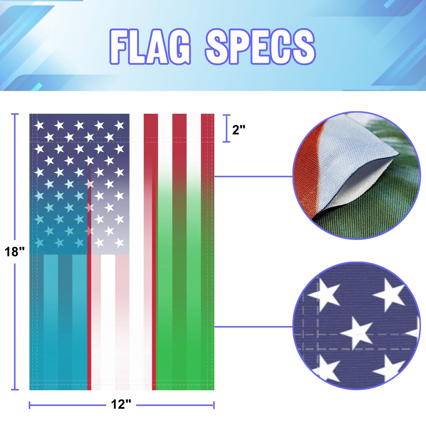 Uzbek American Garden Flag