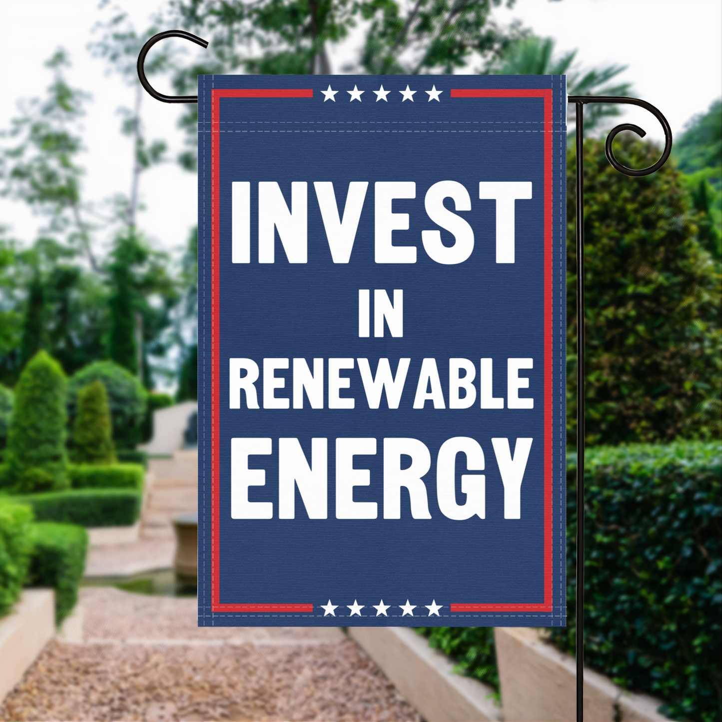 Invest In Renewable Energy Garden Flag