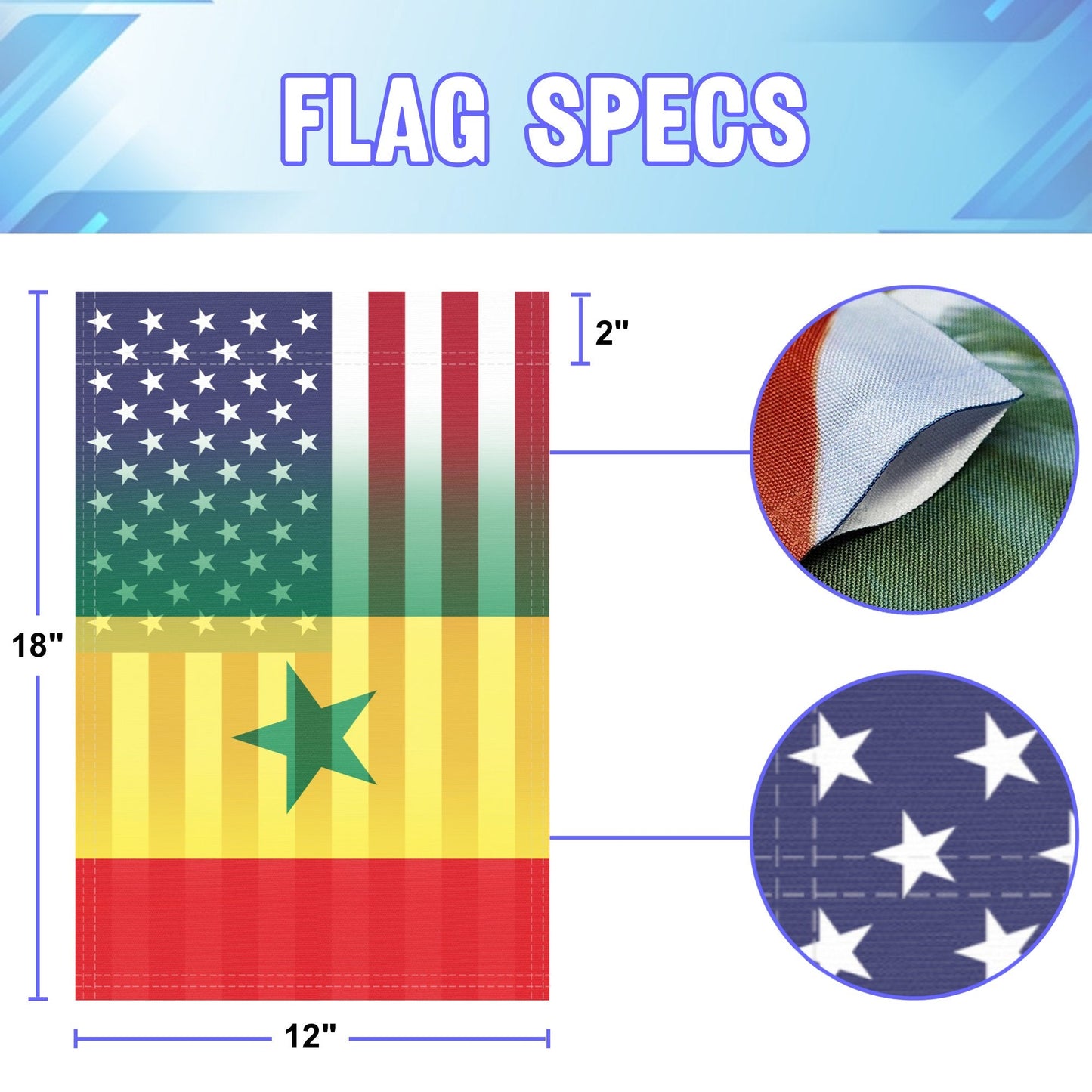Senegalese American Garden Flag