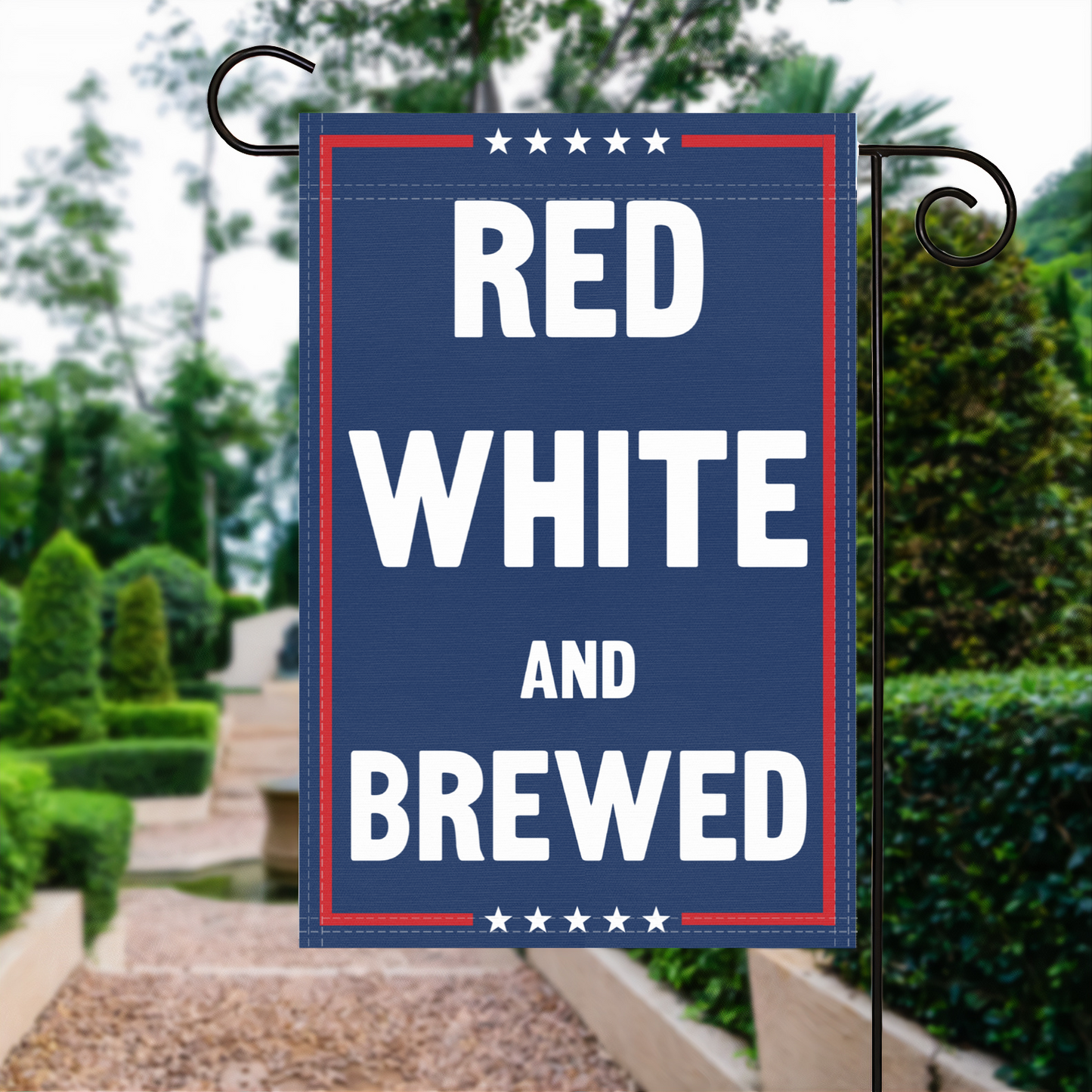 Red White And Brewed Garden Flag