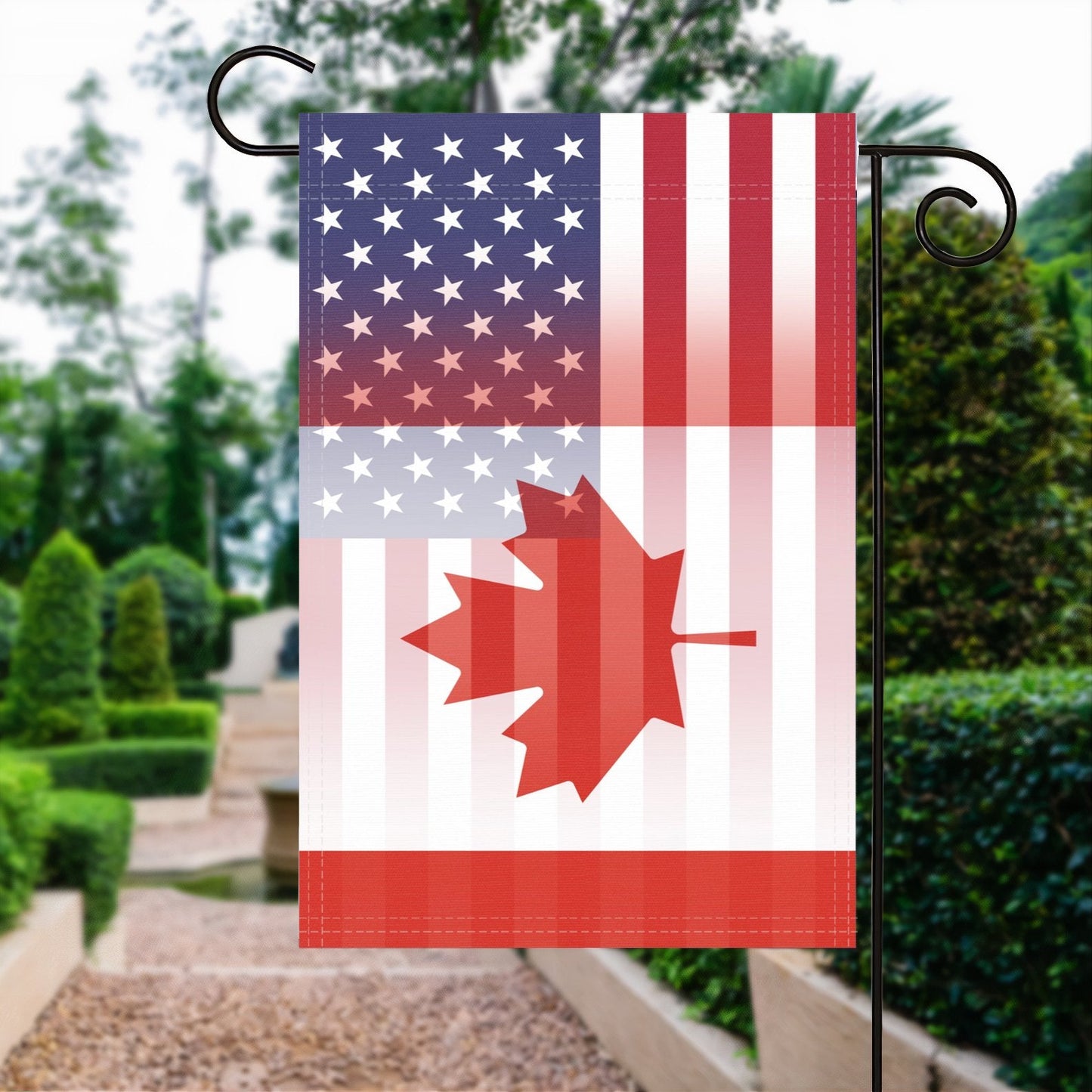 Canadian American Garden Flag