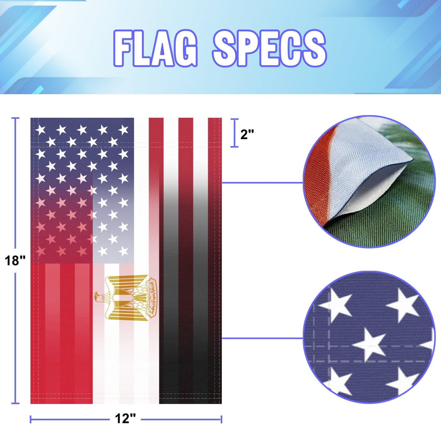 Egyptian American Garden Flag