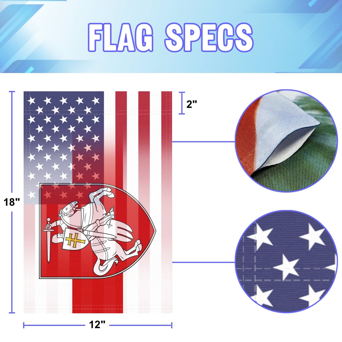 Belarusian Pahonia American Garden Flag