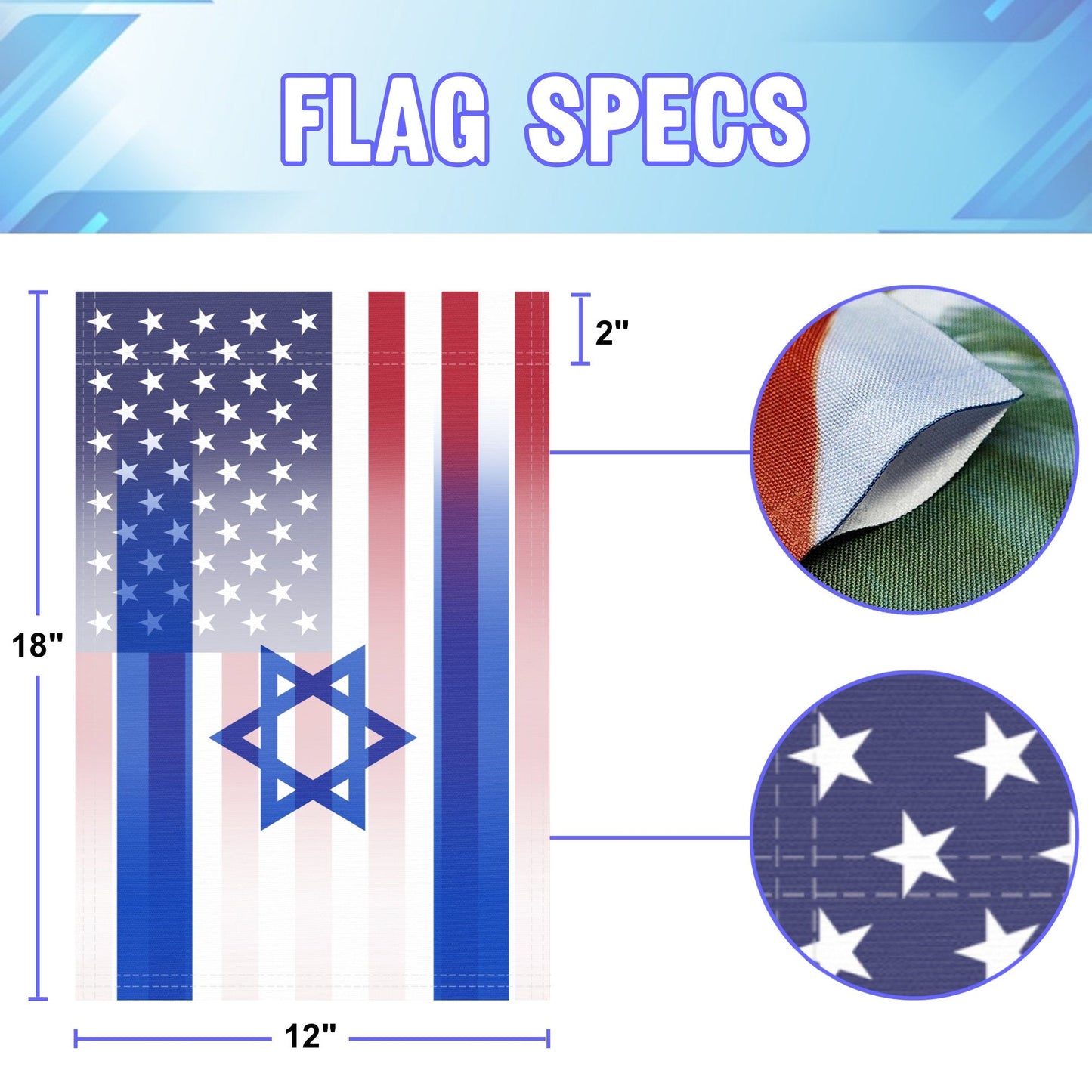 Israeli American Garden Flag
