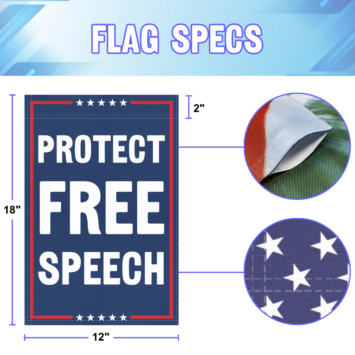 Protect Free Speech Garden Flag