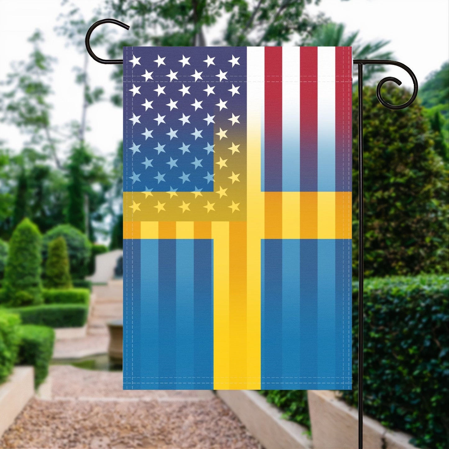 Swedish American Garden Flag