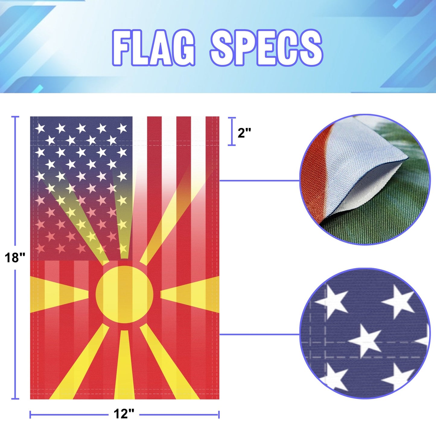 Macedonian American Garden Flag