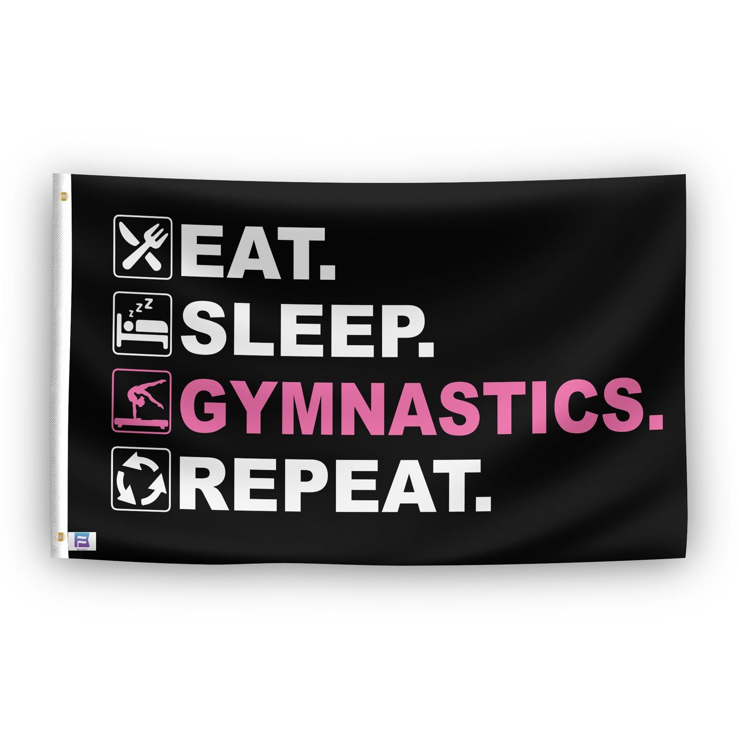 Eat Sleep Gymnastics Repeat Flag