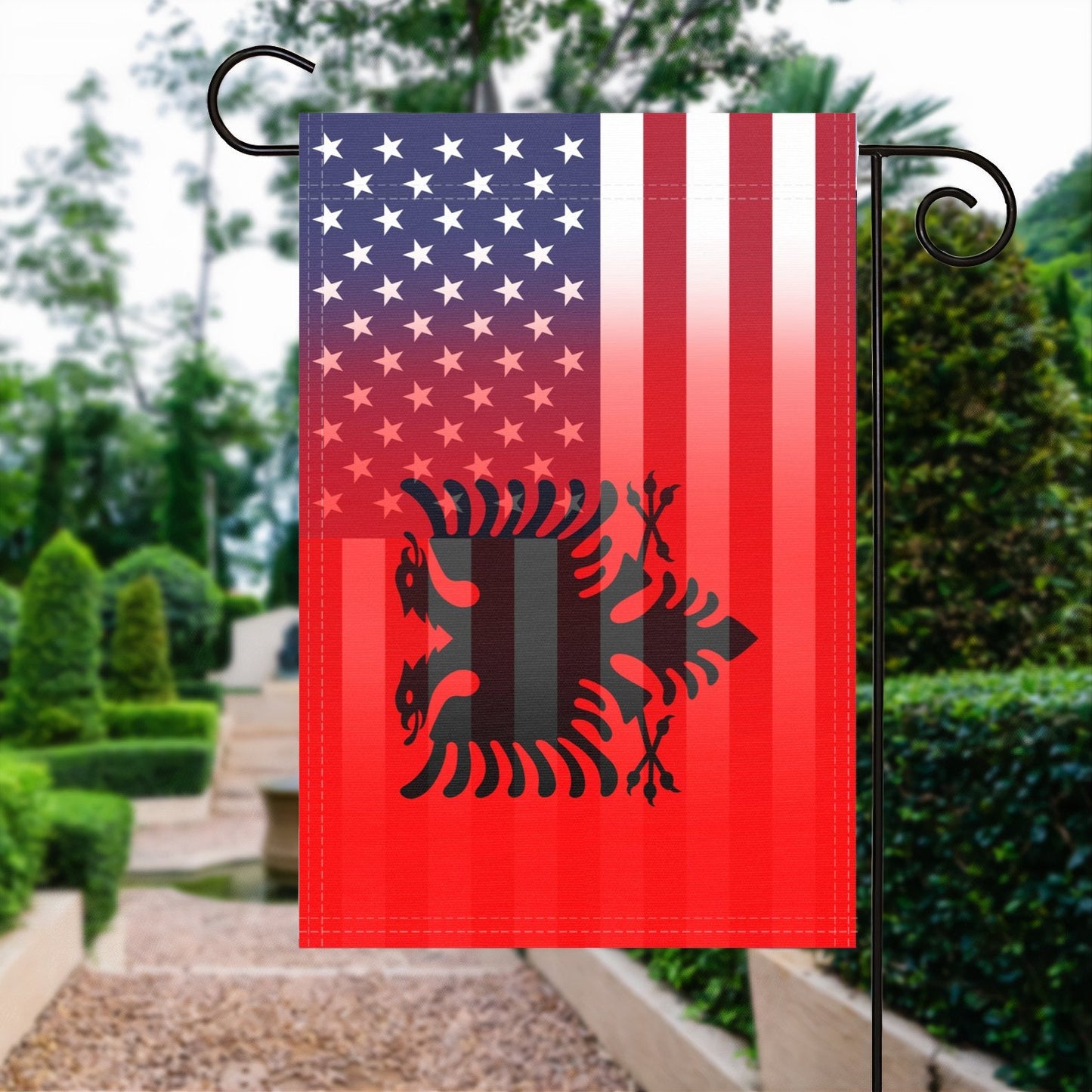Albanian American Garden Flag