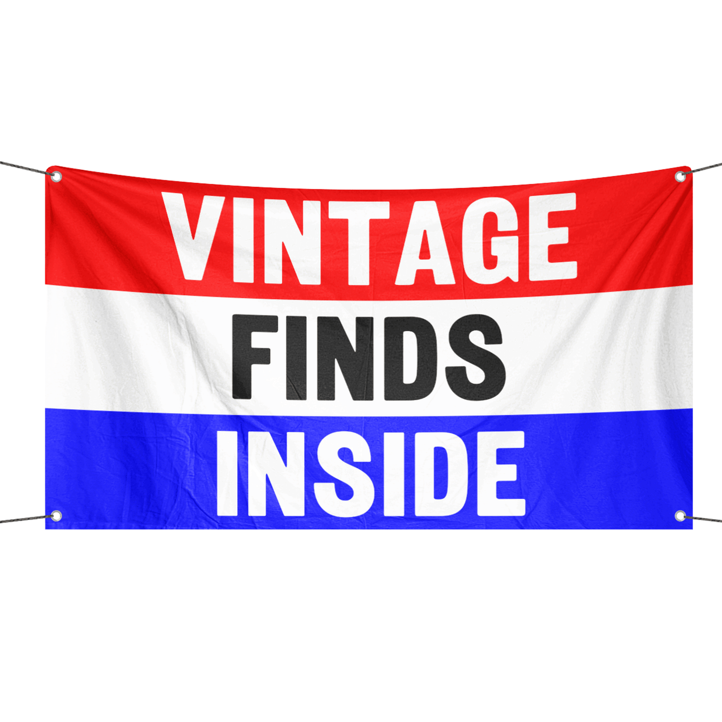 Vintage Finds Inside Business Flag