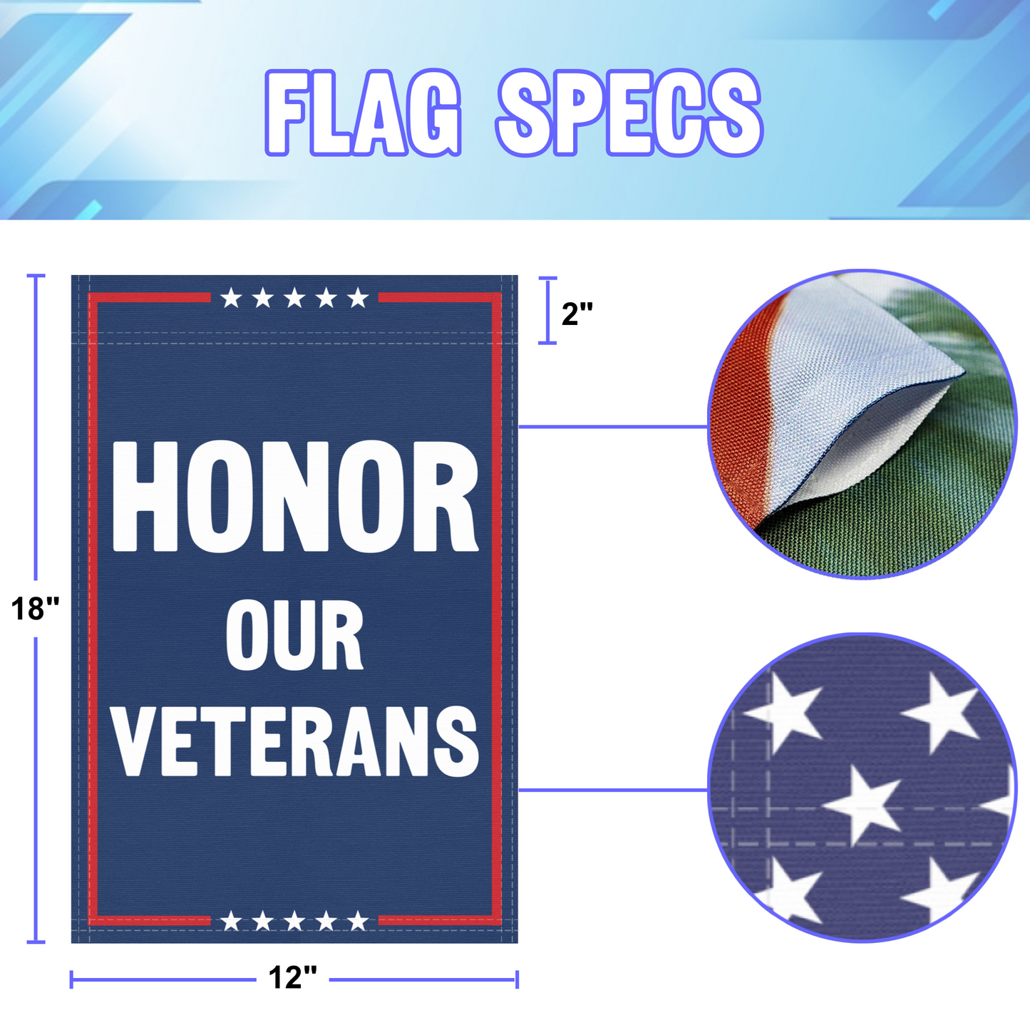 Honor Our Veterans Garden Flag