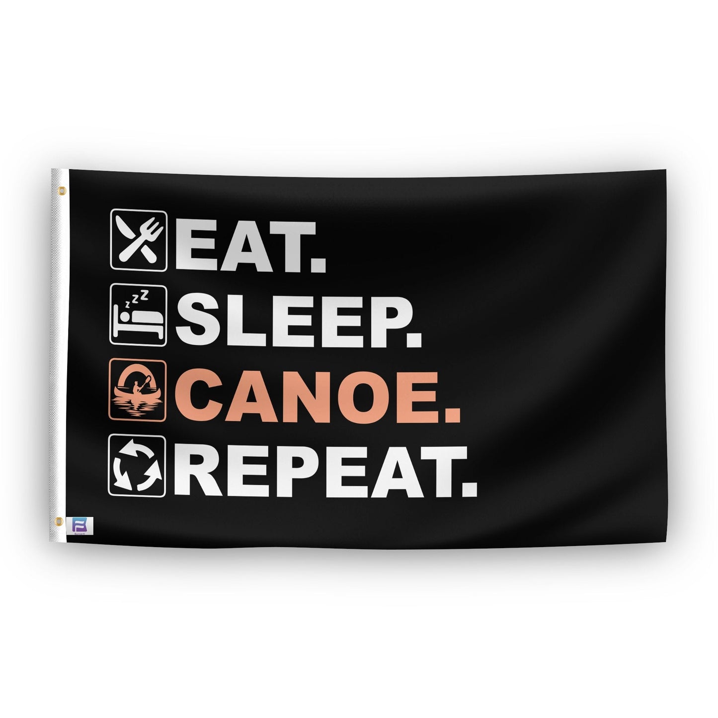 Eat Sleep Canoe Repeat Flag