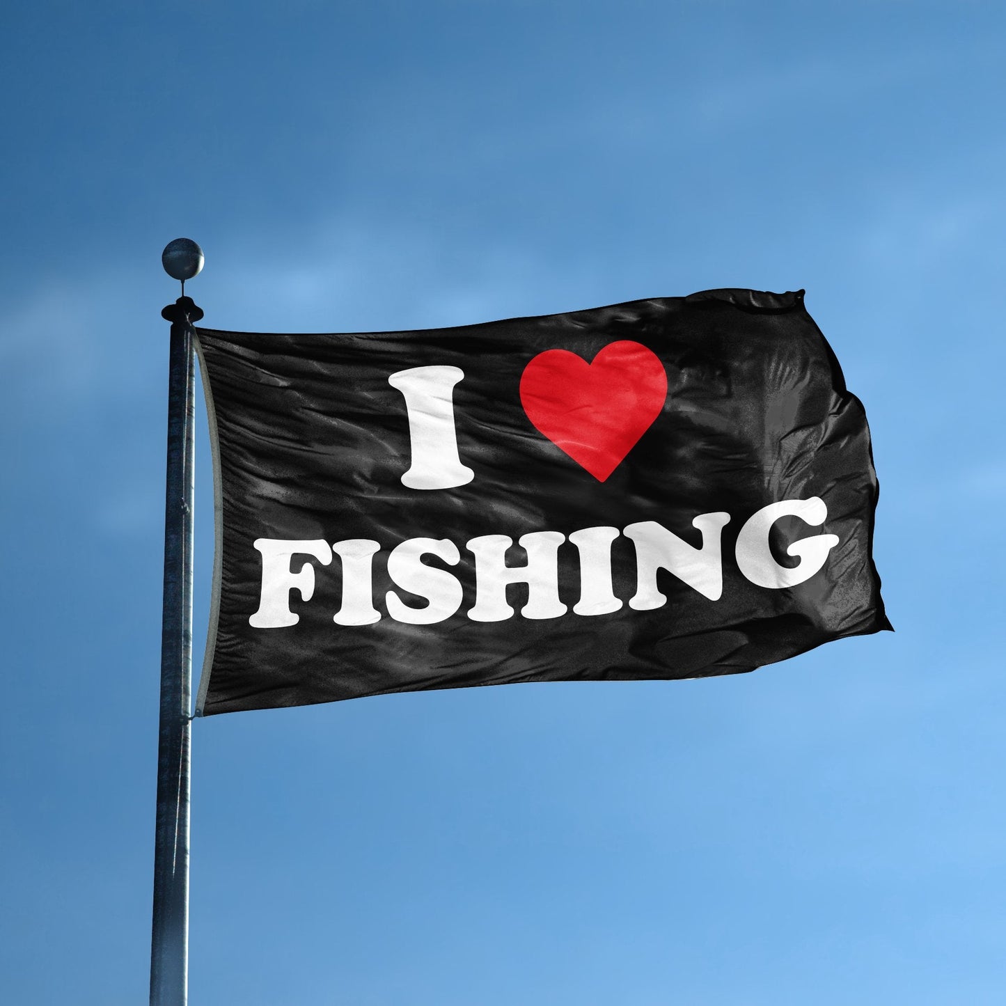 I Love Fishing Flag