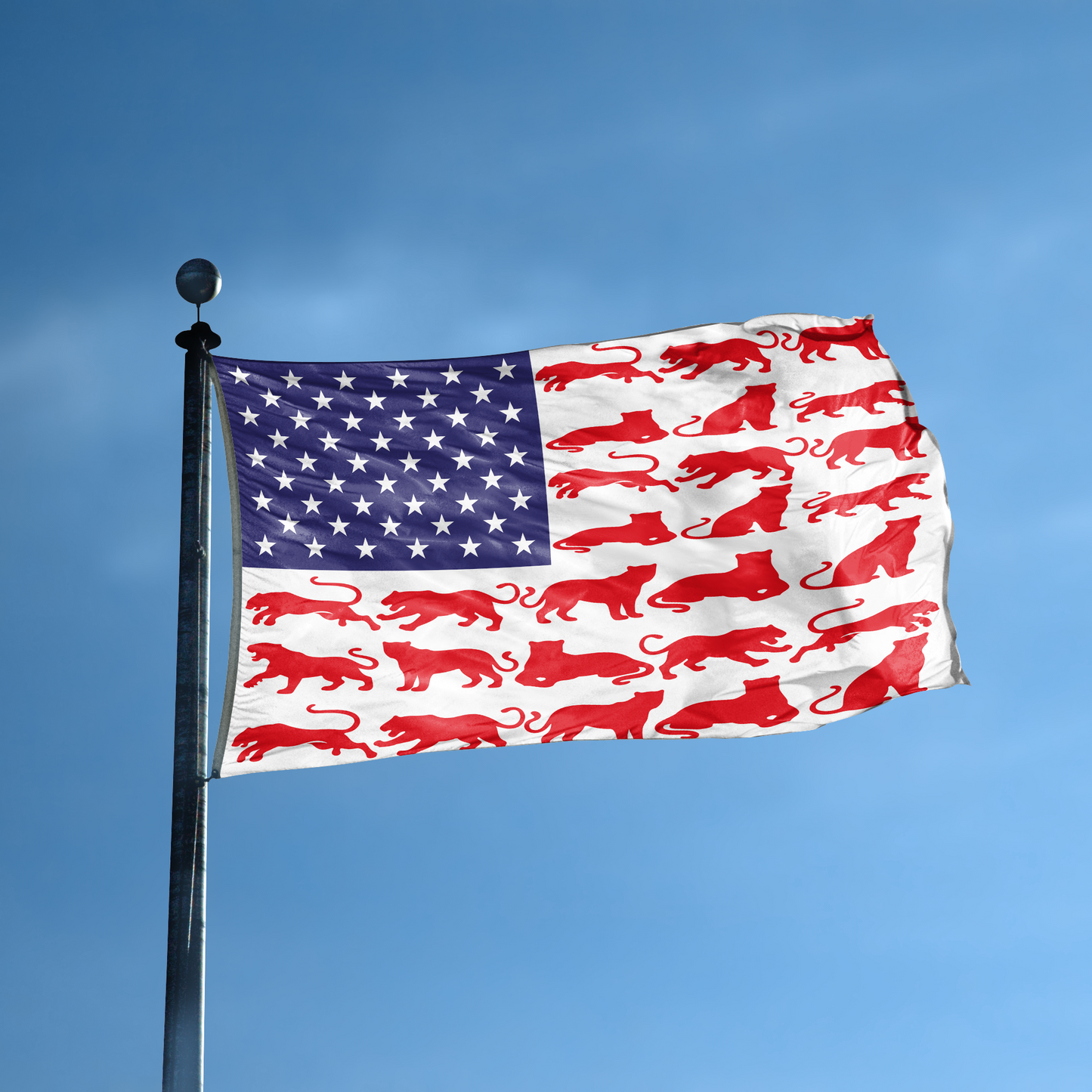 Big Cats Stripes American Flag